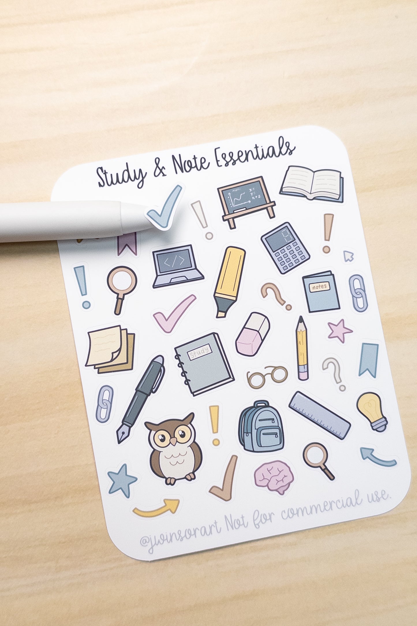 Study & Note Essentials Sticker Sheet – Cute Planner & Journal Stickers for School, Studying, and Note-Taking