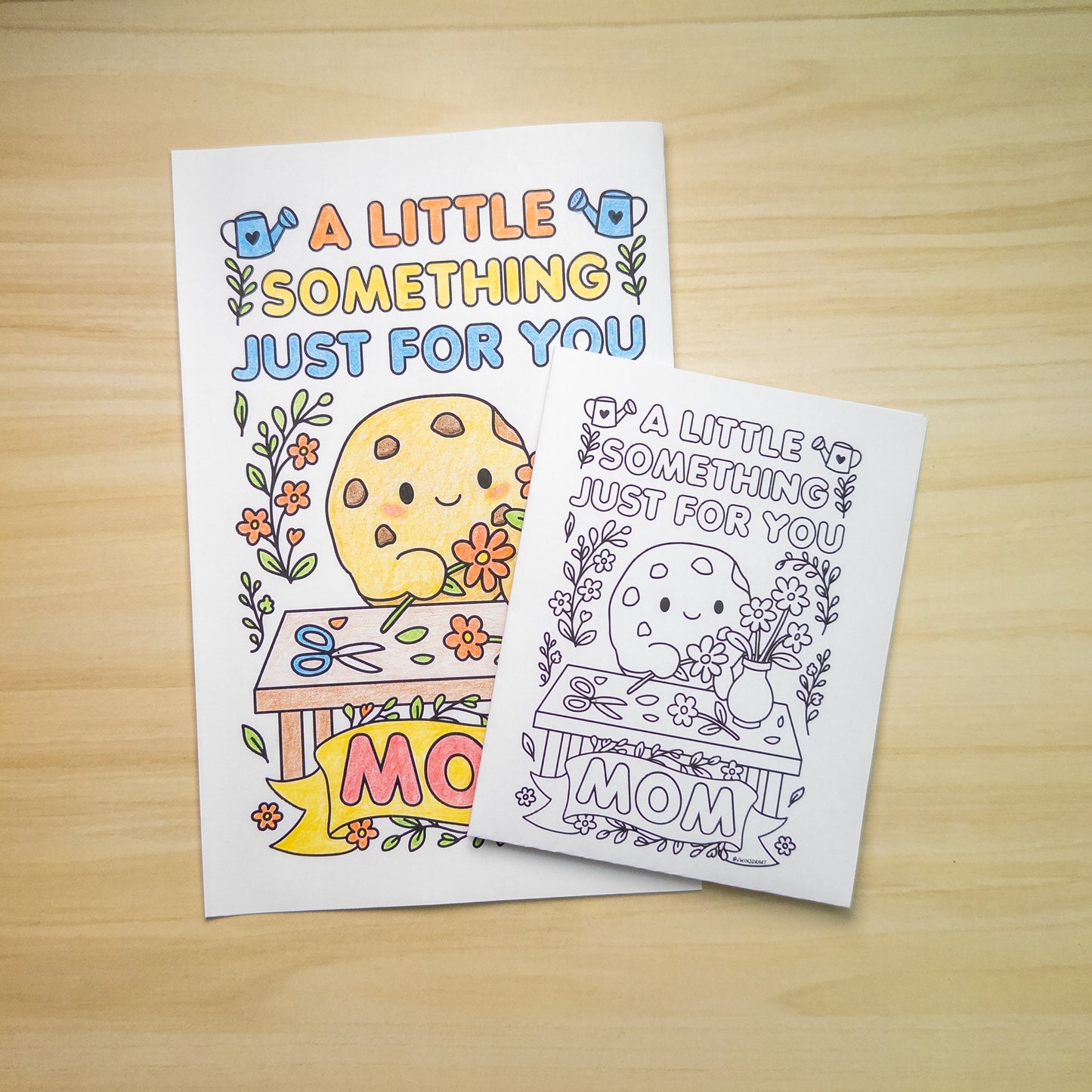 Printable Mother’s Day Card – DIY Coloring Card with Journaling Pages | Instant Download