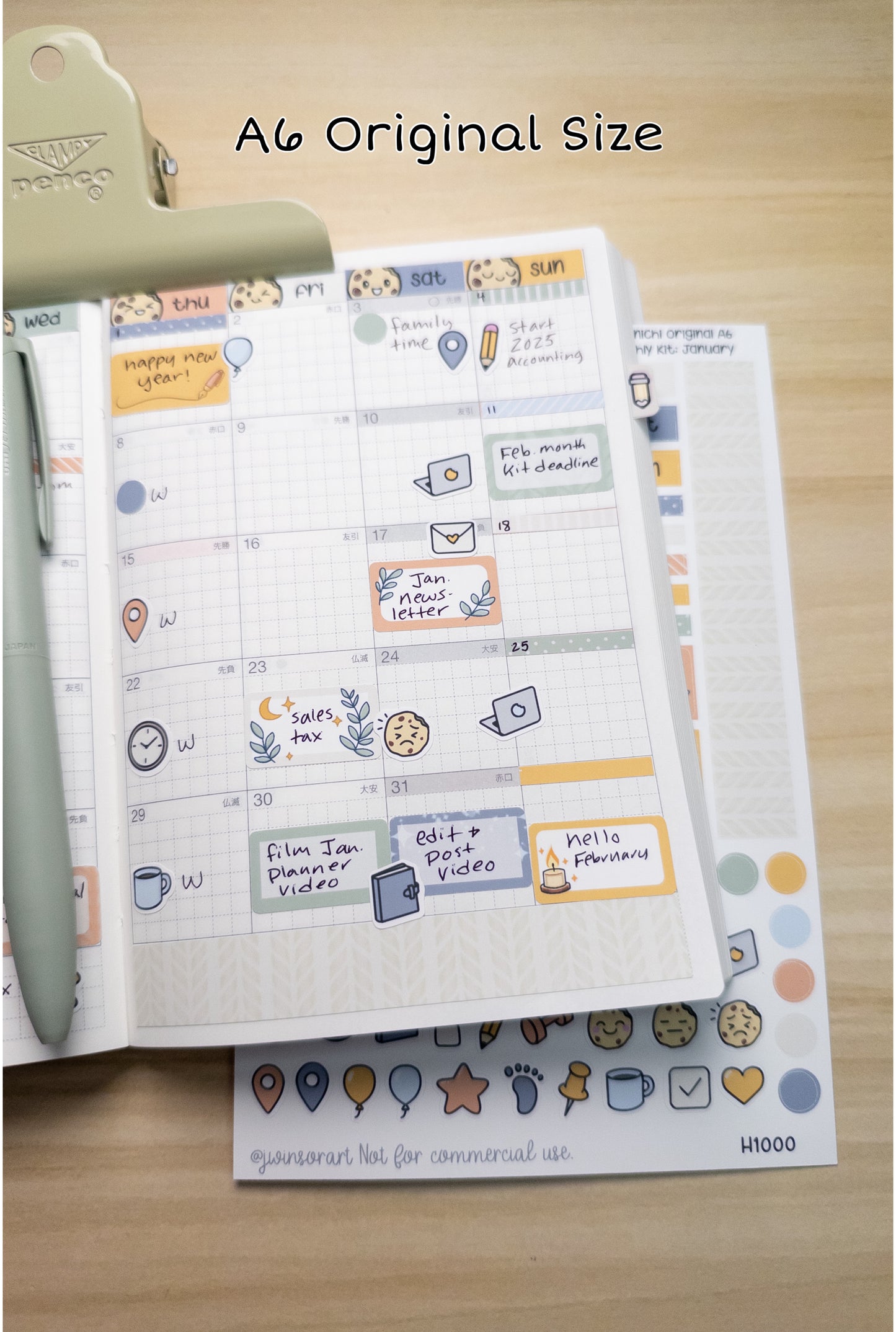Hobonichi Monthly Kit – January Cozy Cookie Theme | Planner Stickers | A Year of Small Wonders Collection
