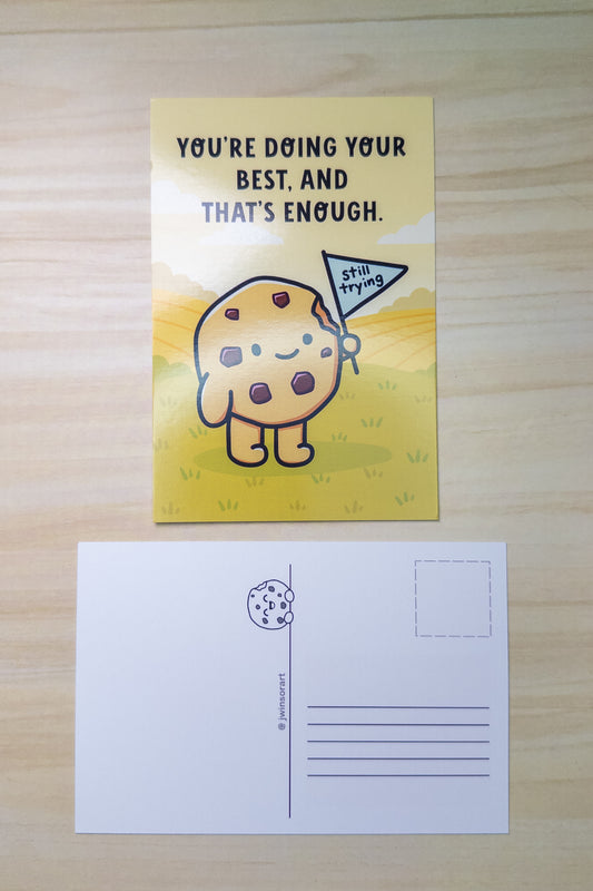 You’re Doing Your Best Postcard – Encouraging Cookie Illustration