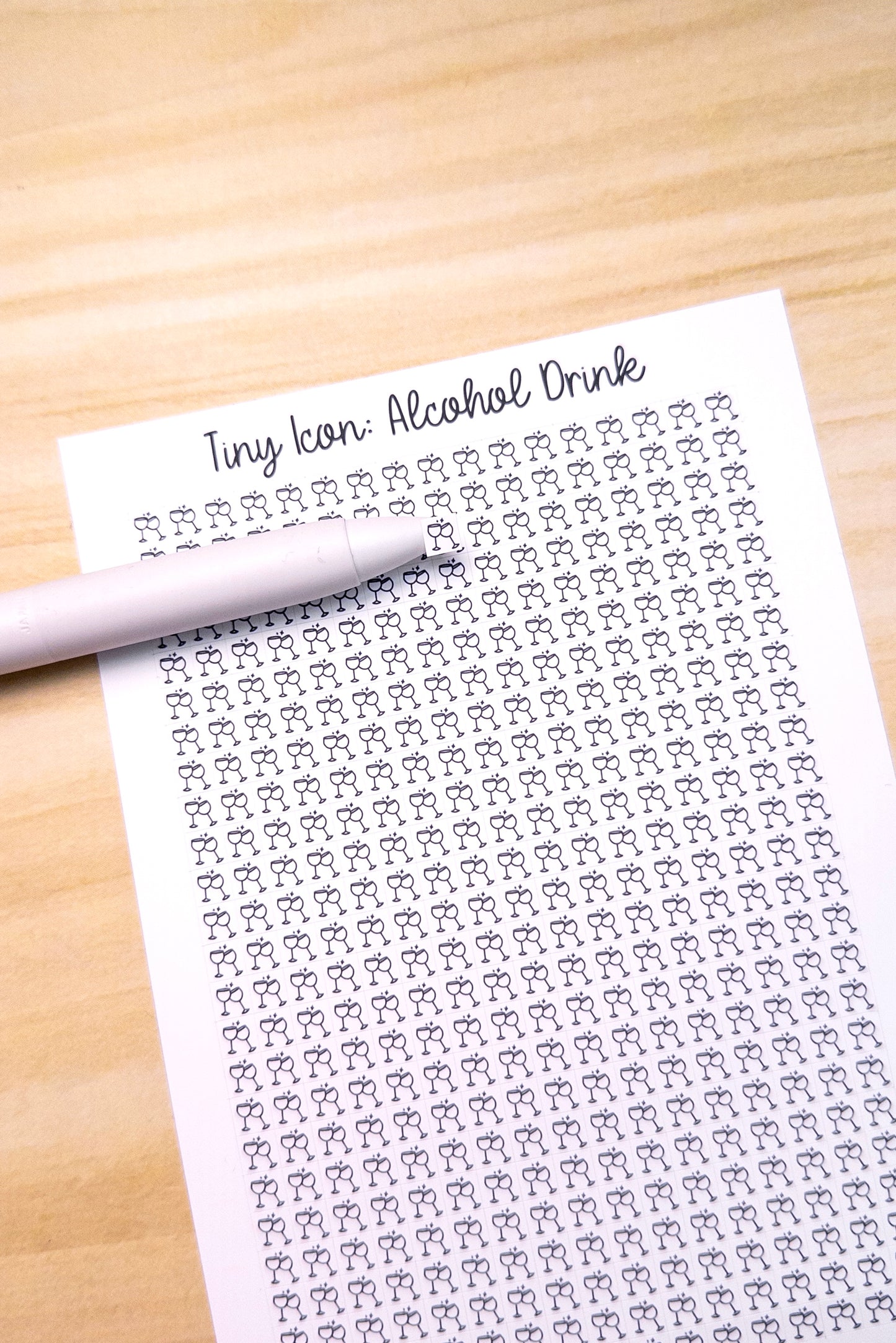 Tiny Icon: Alcohol Drink Party Celebration Wine Booze Tracker Doodle Functional Sticker Sheet 5 mm Square Bujo Line Art Style
