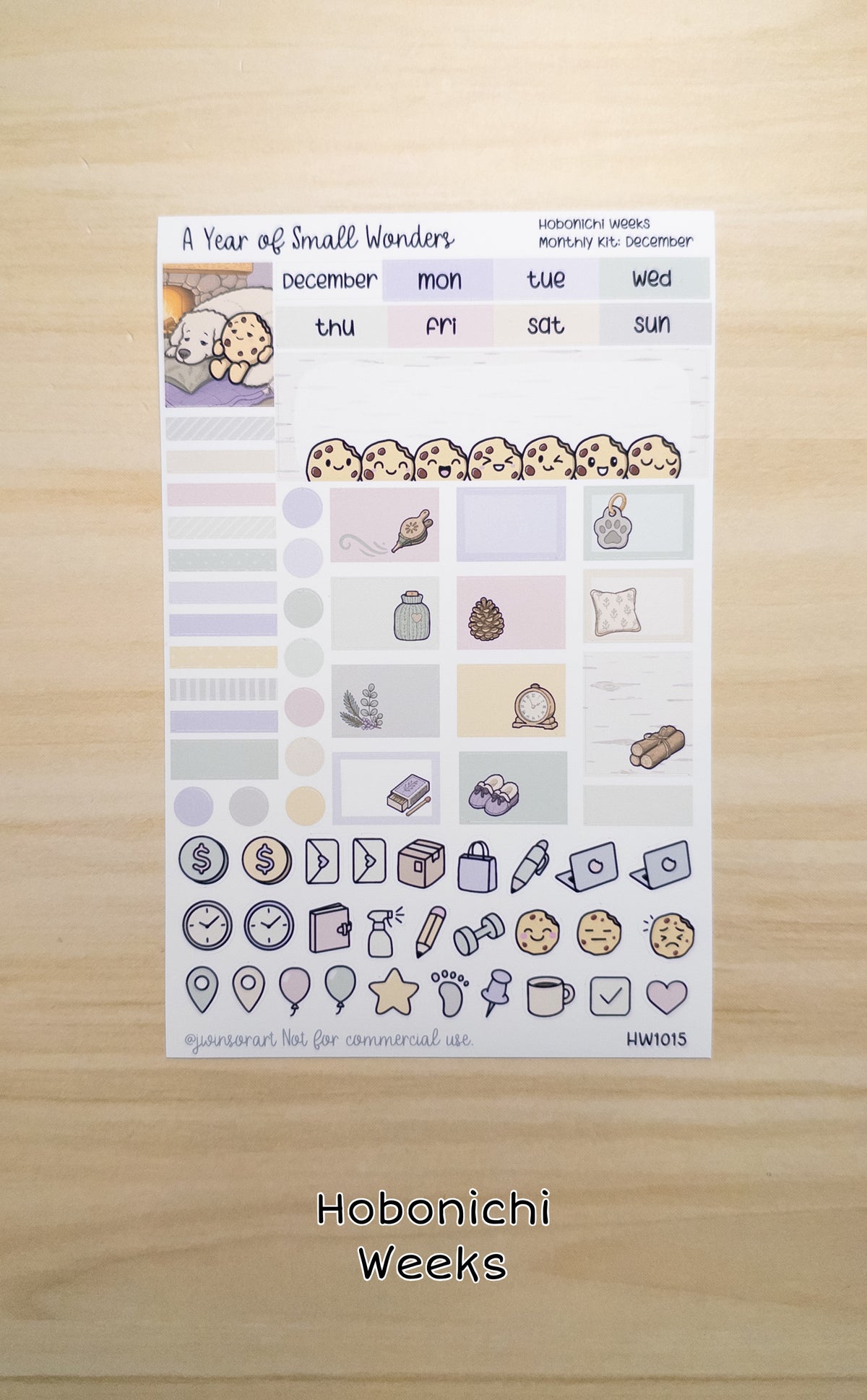December Hobonichi Monthly Kit – A Year of Small Wonders – By the Fire Cozy Winter Planner Stickers – Cousin A5, A6, Weeks