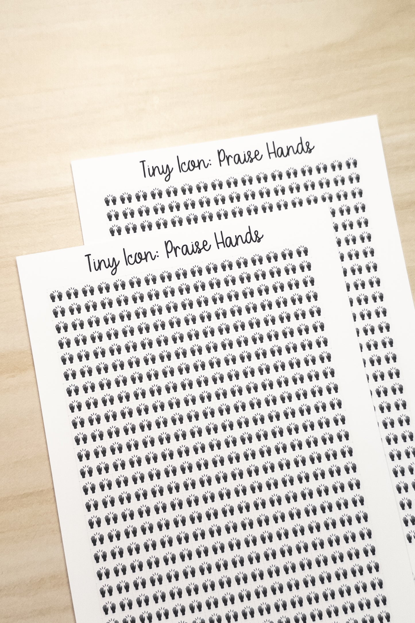 Tiny Icon: Praise Hands Functional Sticker Sheet 5 mm Square Pray Religion Faith Belief Bujo Gratitude