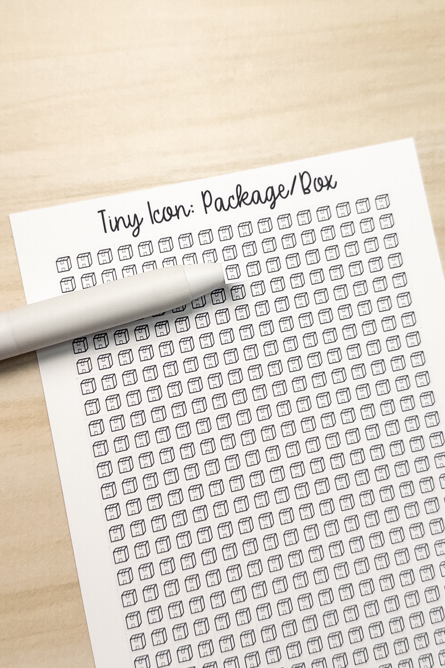 Tiny Icon: Package Box Functional Sticker Sheet 5 mm Square Mail Delivery Shipment Parcel Moving Bujo