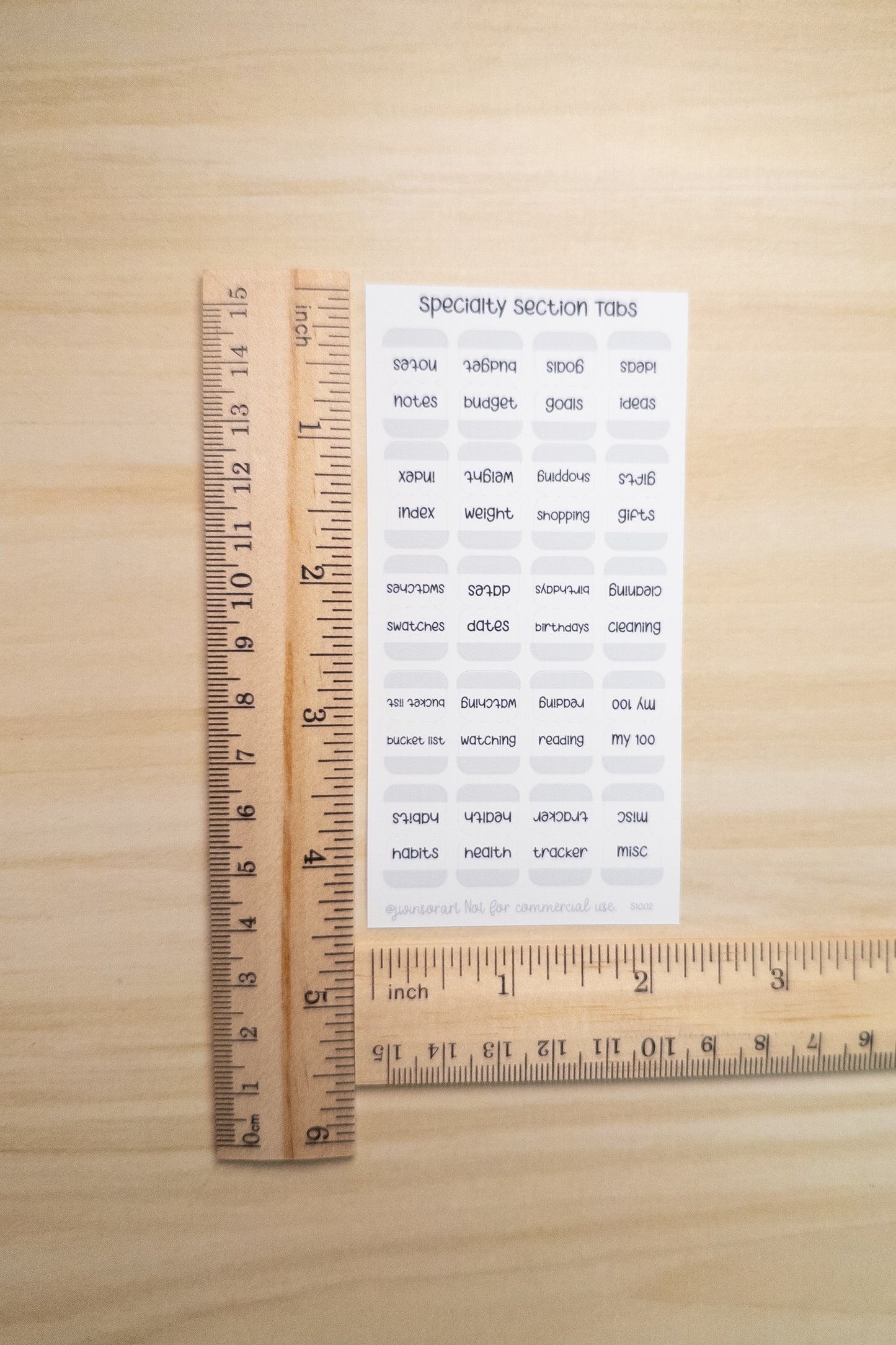 Specialty Section Tabs – Minimal Planner Labels for Hobonichi, Journals, and Notebooks (20 Unique Tabs)