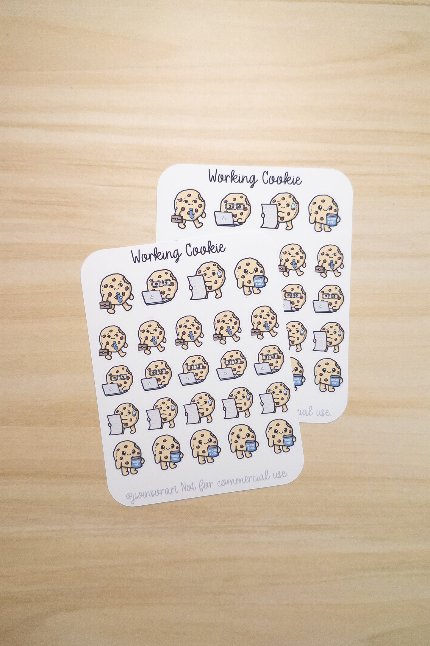 Working Cookie Character Stickers | Kawaii Office, Job, and Employee Planner Stickers for Work or Study