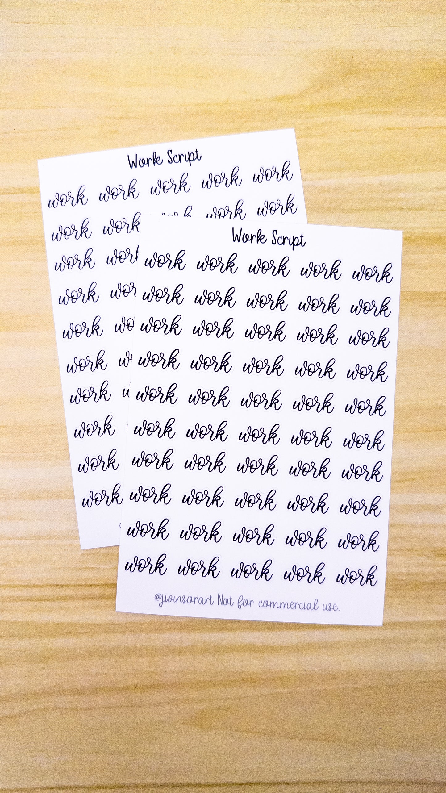 Work Script Planner Sticker Sheet 50 Stickers Bujo Bullet Journal