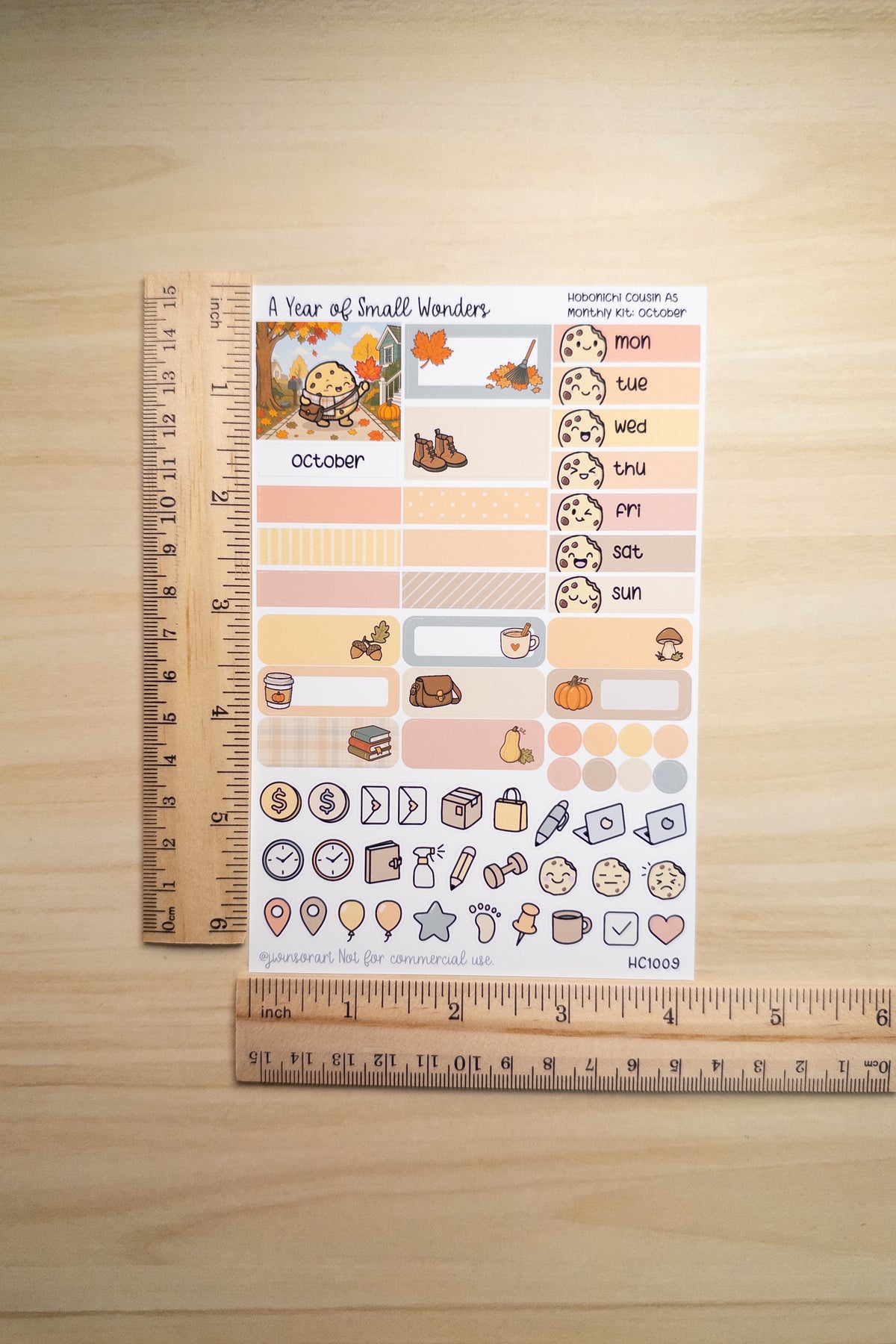 October Hobonichi Monthly Kit – A Year of Small Wonders – Perfect Fall Leaf Planner Stickers – Cousin A5, A6, Weeks