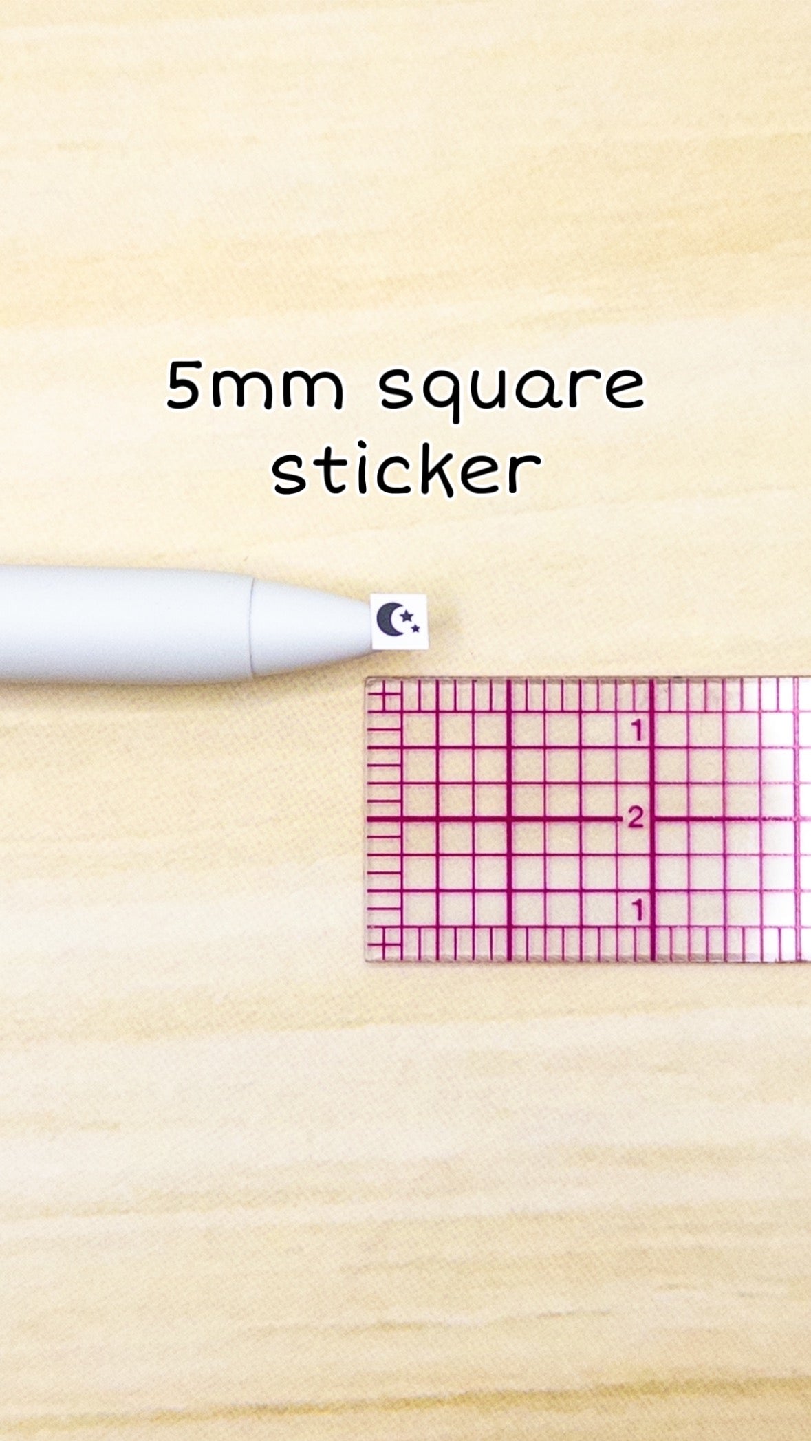 Tiny Icon: Moon Doodle Functional Sticker Sheet 5 mm Square Night Stars Bedtime Nighttime Bujo Line Art Style