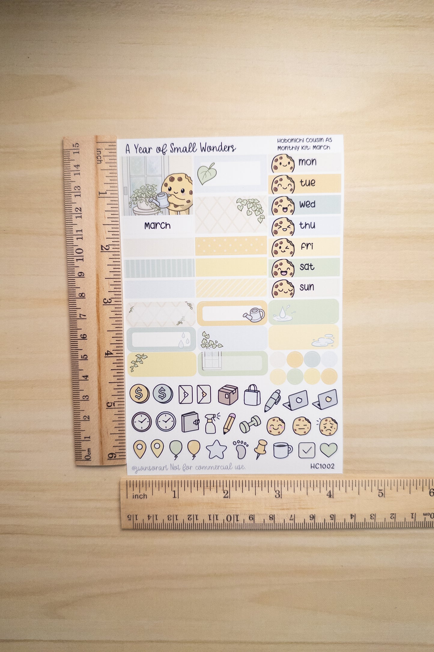March Monthly Kit Hobonichi – March Cozy Cookie Theme | Planner Stickers : A Year of Small Wonders Collection