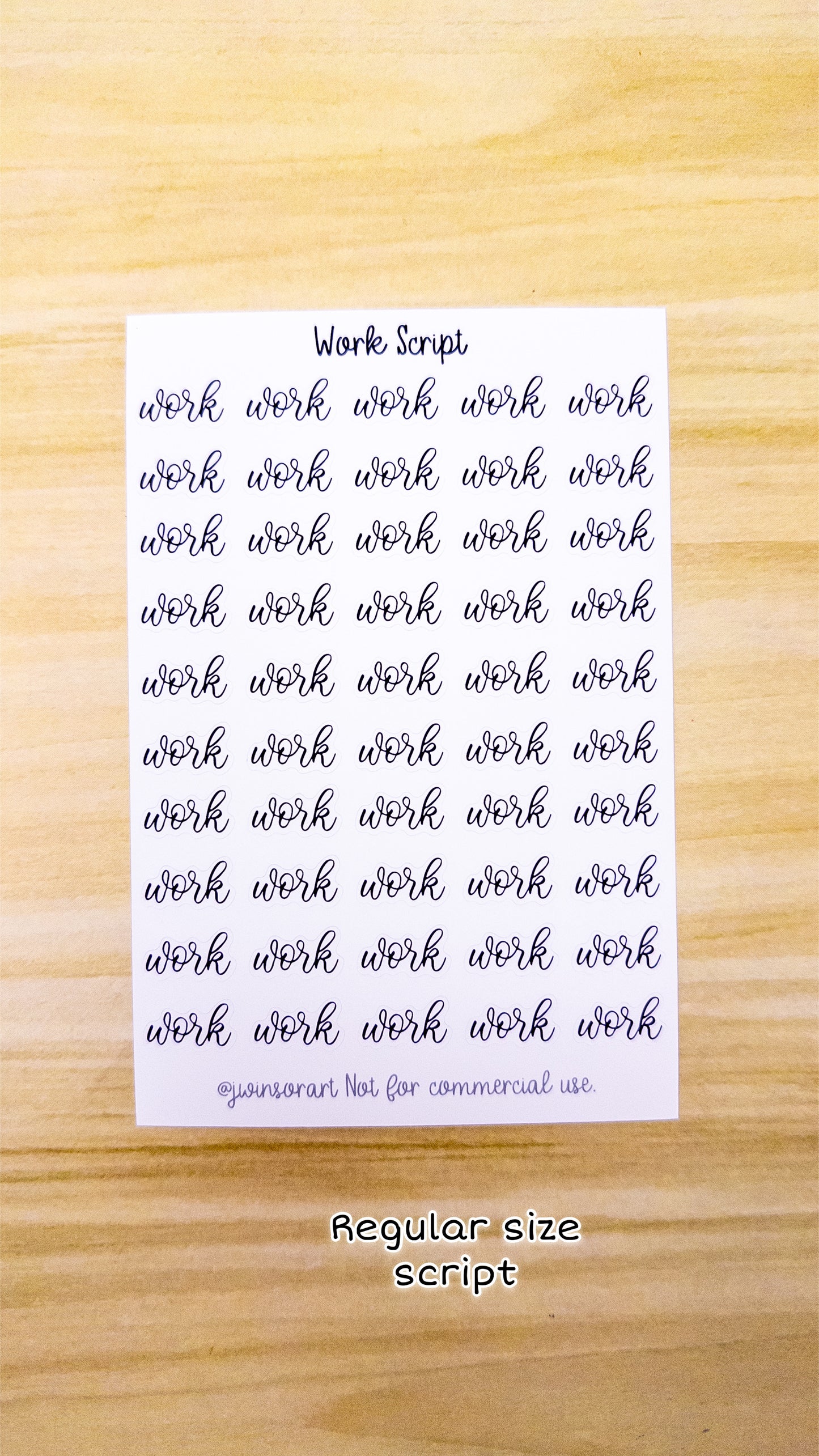 Work Script Planner Sticker Sheet 50 Stickers Bujo Bullet Journal