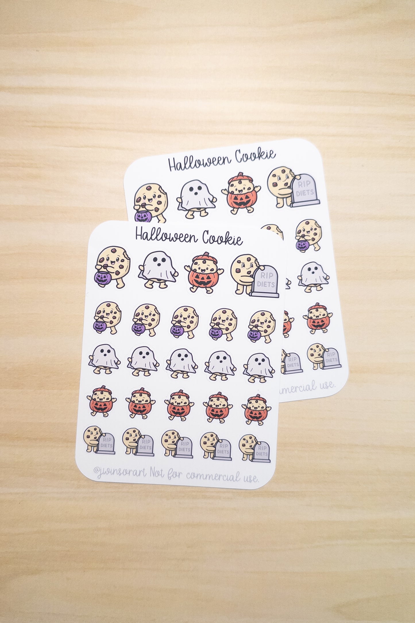 Halloween Deco Planner Sticker Sheet Cute Kawaii Art Cookie Pumpkin Trick or Treat Ghost Costume RIP Headstone Candy