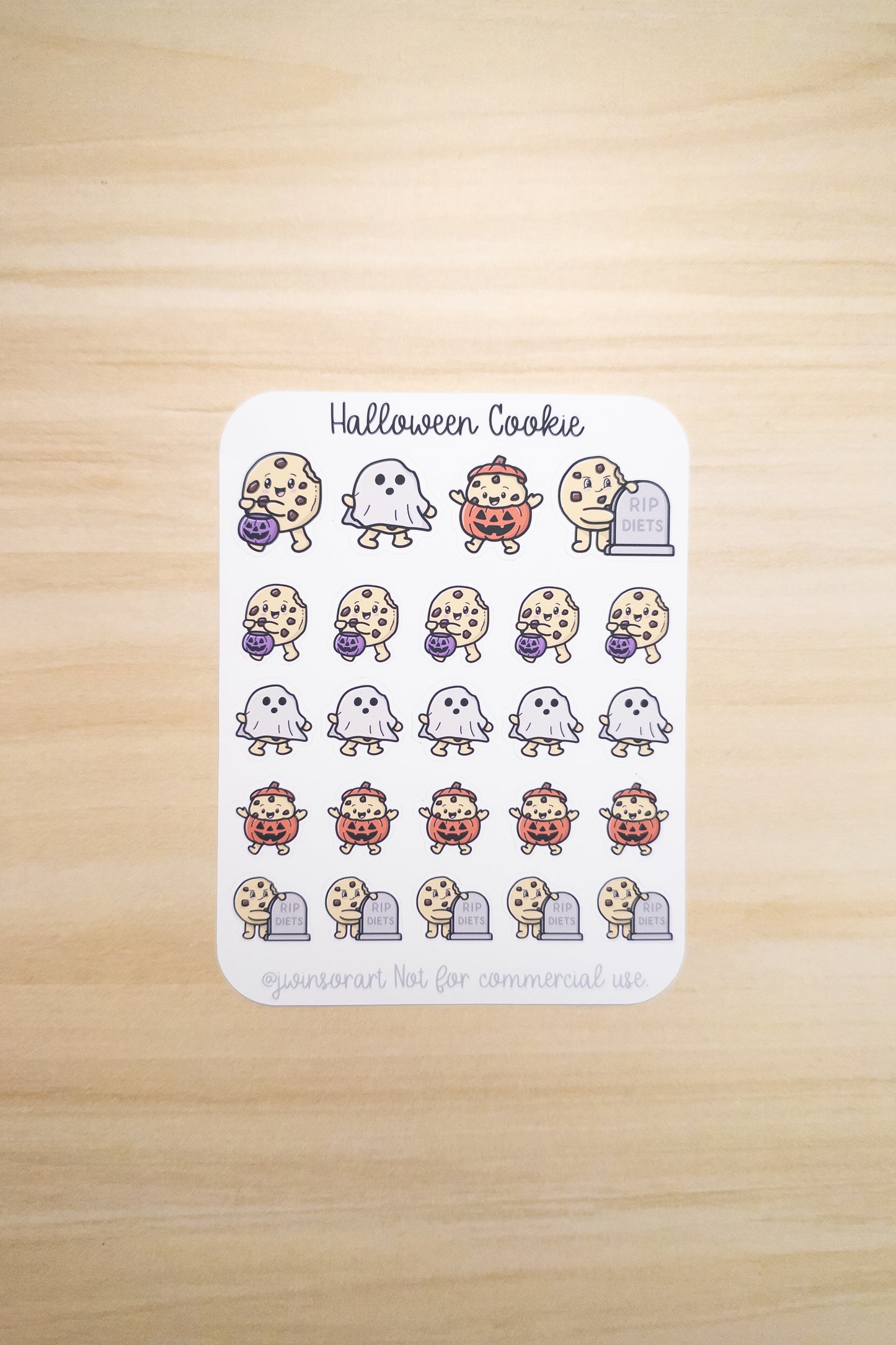 Halloween Deco Planner Sticker Sheet Cute Kawaii Art Cookie Pumpkin Trick or Treat Ghost Costume RIP Headstone Candy