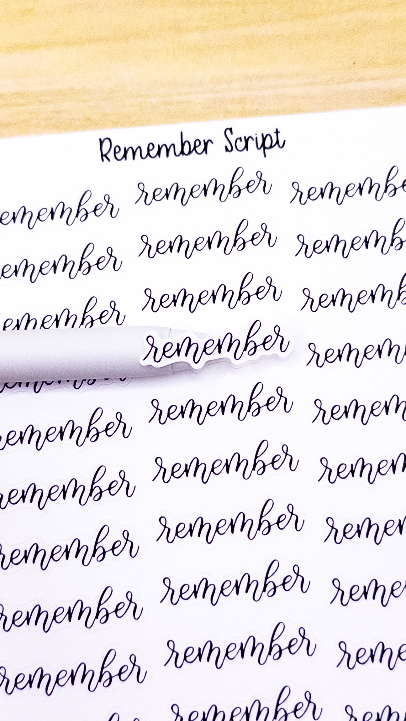 Remember Script Planner Sticker Sheet 33 Stickers Bujo Bullet Journal