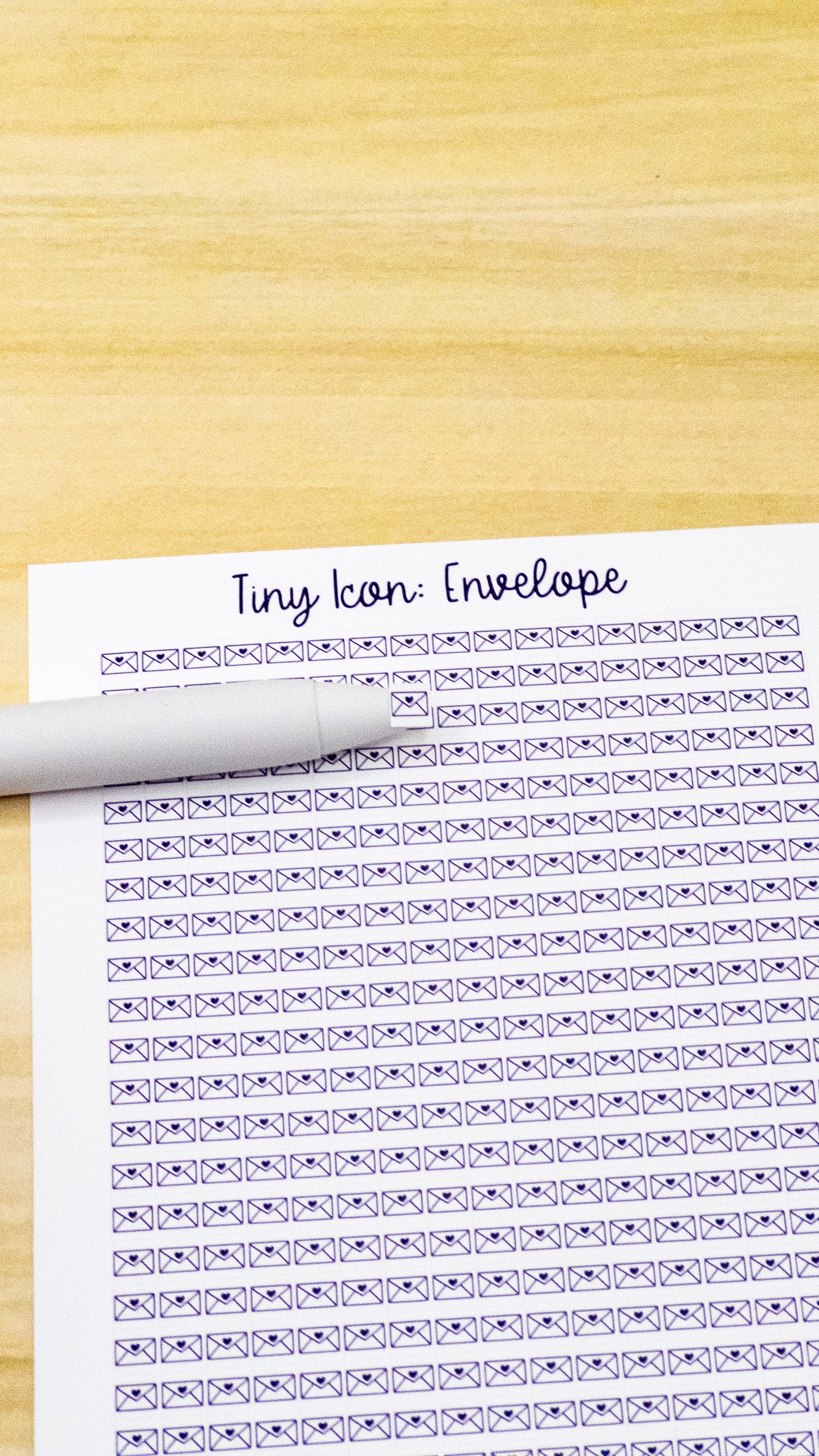 Tiny Icon: Envelope Mail Doodle Functional Sticker Sheet 5 mm Square Email Bujo Cute Line Art Style
