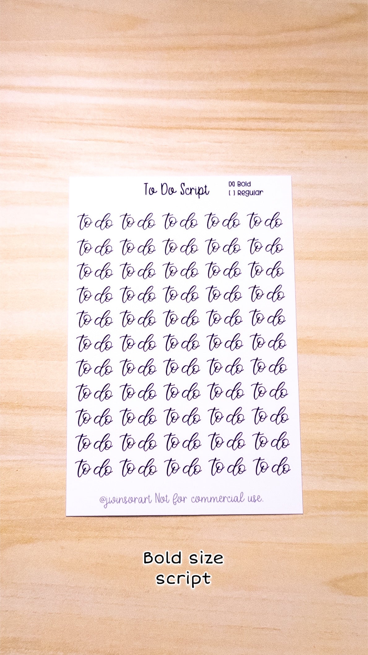 To Do Script Planner Sticker Sheet 55 Stickers Bujo Bullet Journal
