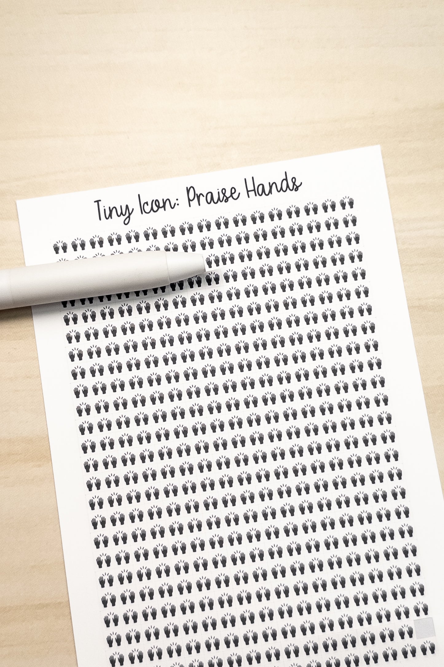 Tiny Icon: Praise Hands Functional Sticker Sheet 5 mm Square Pray Religion Faith Belief Bujo Gratitude