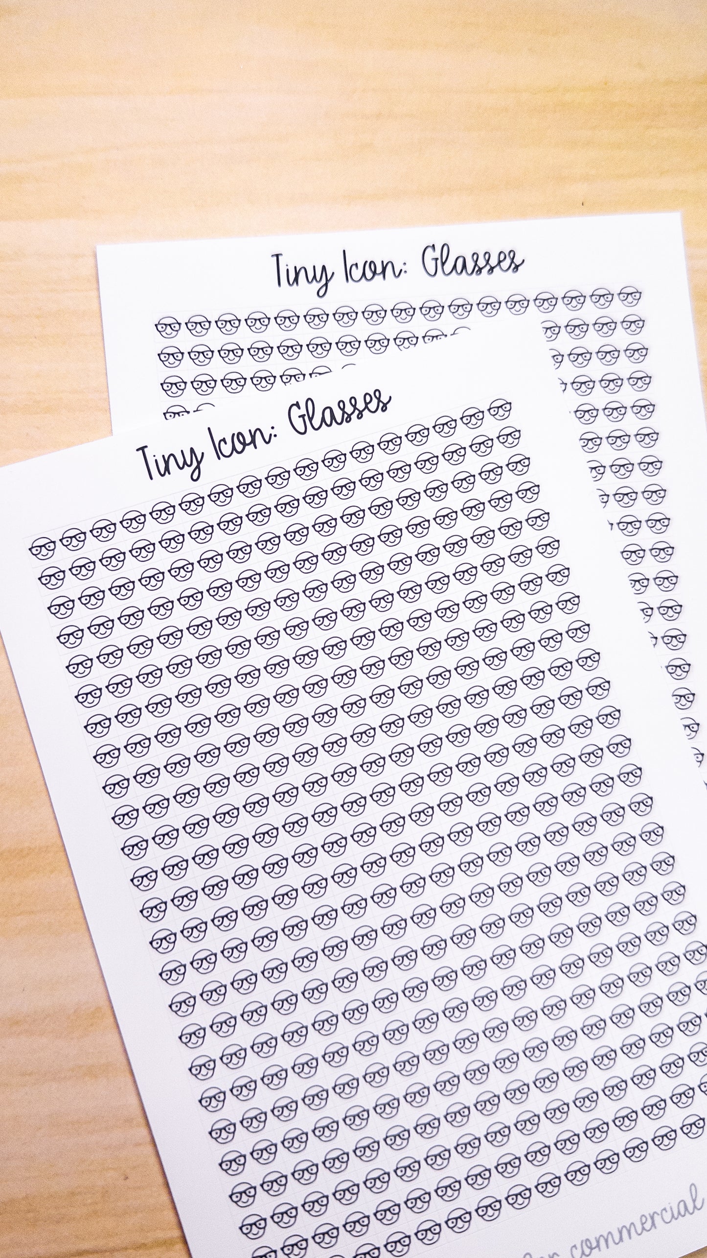 Tiny Icon: Glasses Doodle Functional Sticker Sheet 5 mm Square Work Nerd Cute Face Reading Studying School Geek Eyeglasses Bujo