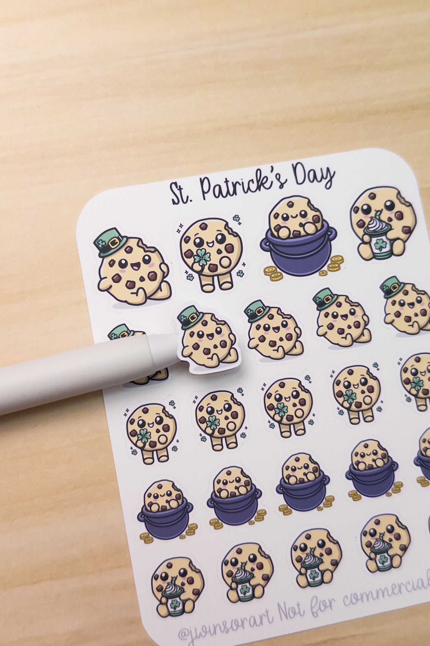 St. Patrick's Day Deco Planner Sticker Sheet Cute Kawaii Art Cookie Shamrock Gold Leprechaun Hat Luck O The Irish Ireland Lucky Charm
