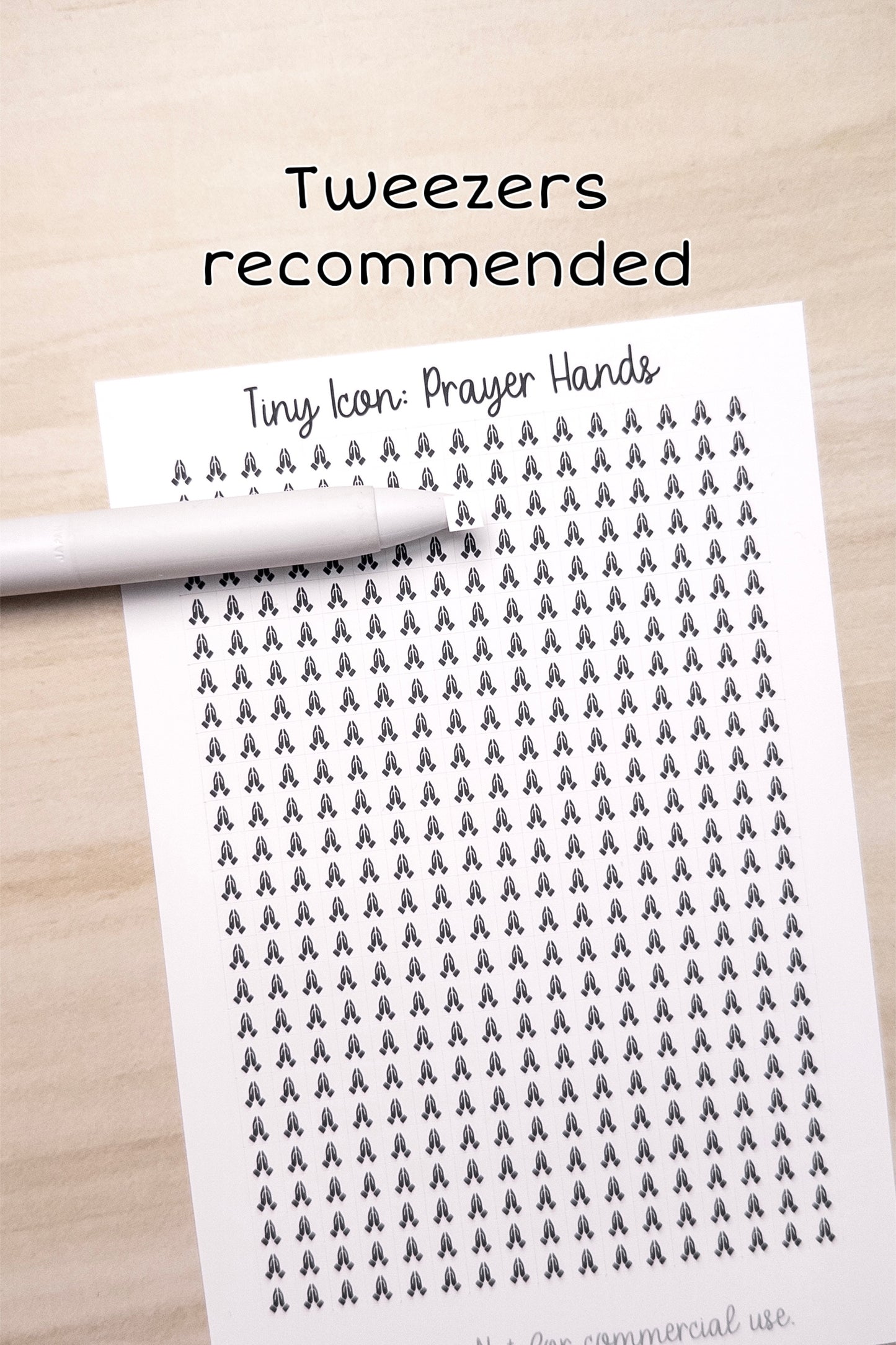 Tiny Icon: Prayer Hands Functional Sticker Sheet 5 mm Square Pray Religion Faith Belief Bujo Gratitude