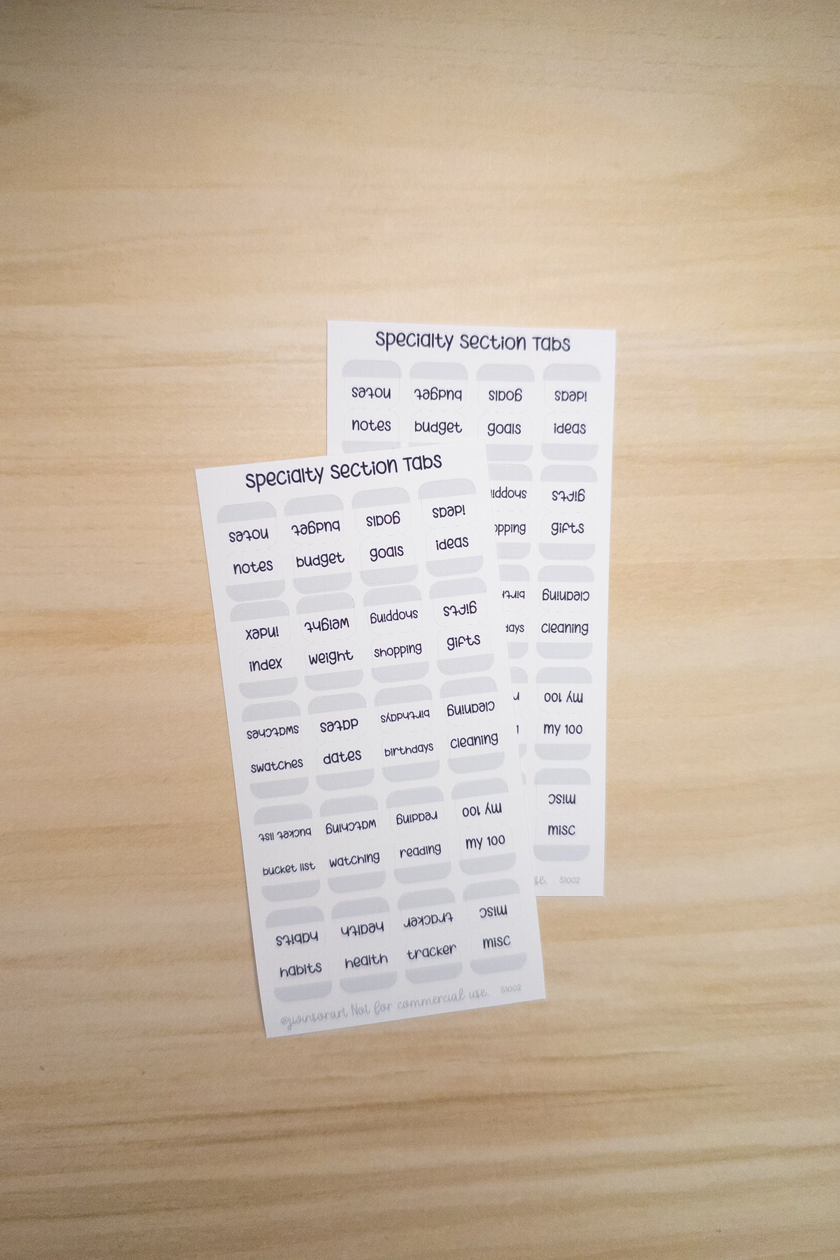 Specialty Section Tabs – Minimal Planner Labels for Hobonichi, Journals, and Notebooks (20 Unique Tabs)