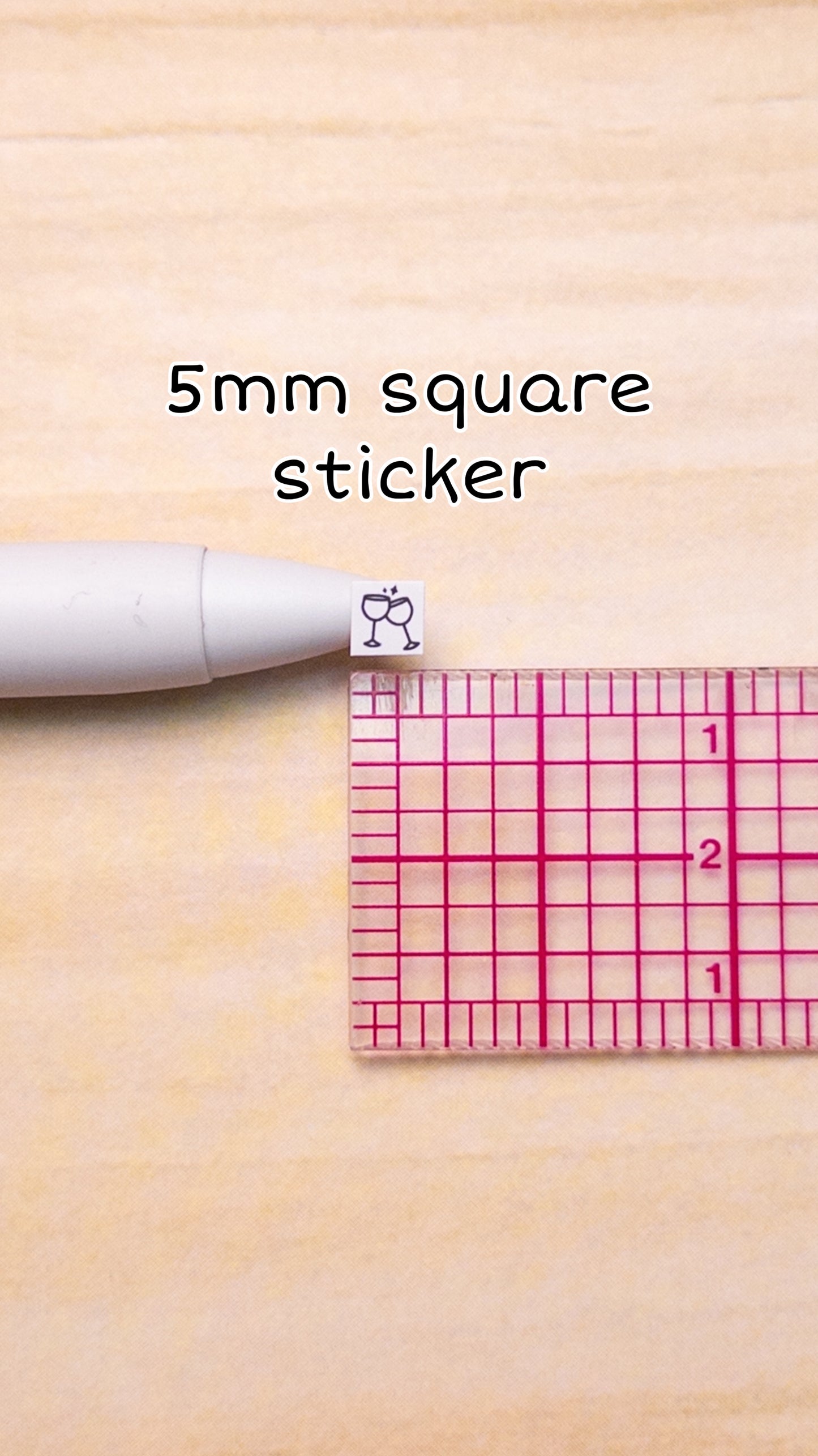 Tiny Icon: Alcohol Drink Party Celebration Wine Booze Tracker Doodle Functional Sticker Sheet 5 mm Square Bujo Line Art Style