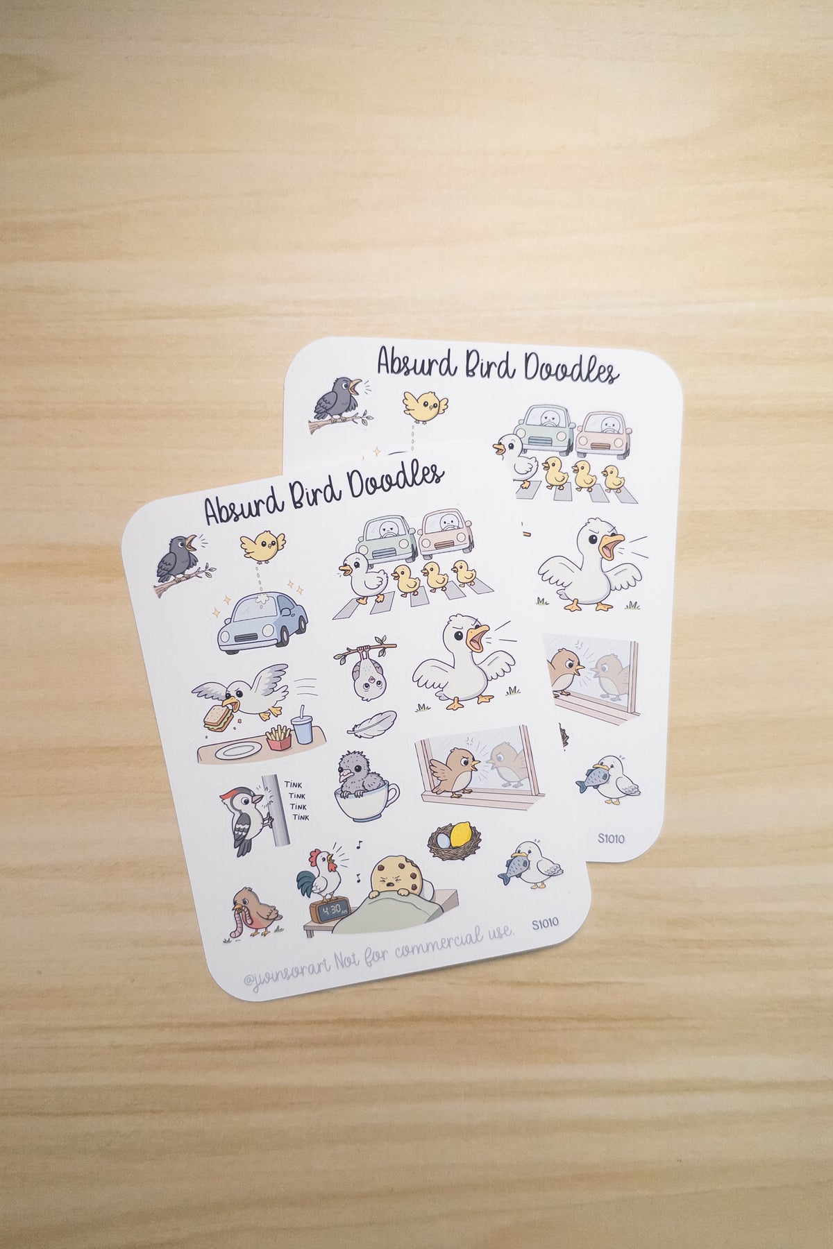 Absurd Birds Sticker Sheet | Funny Bird Doodles for Planners, Journals & Scrapbooking