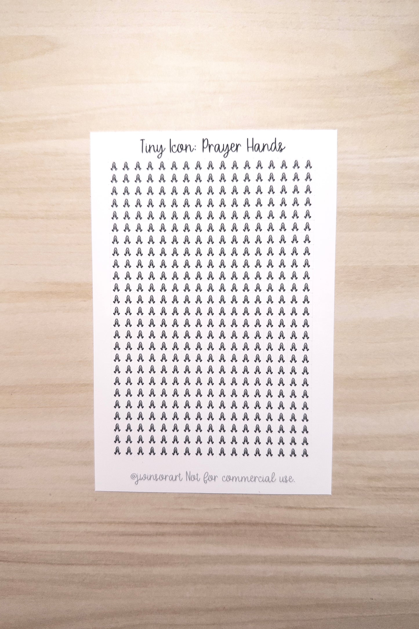 Tiny Icon: Prayer Hands Functional Sticker Sheet 5 mm Square Pray Religion Faith Belief Bujo Gratitude