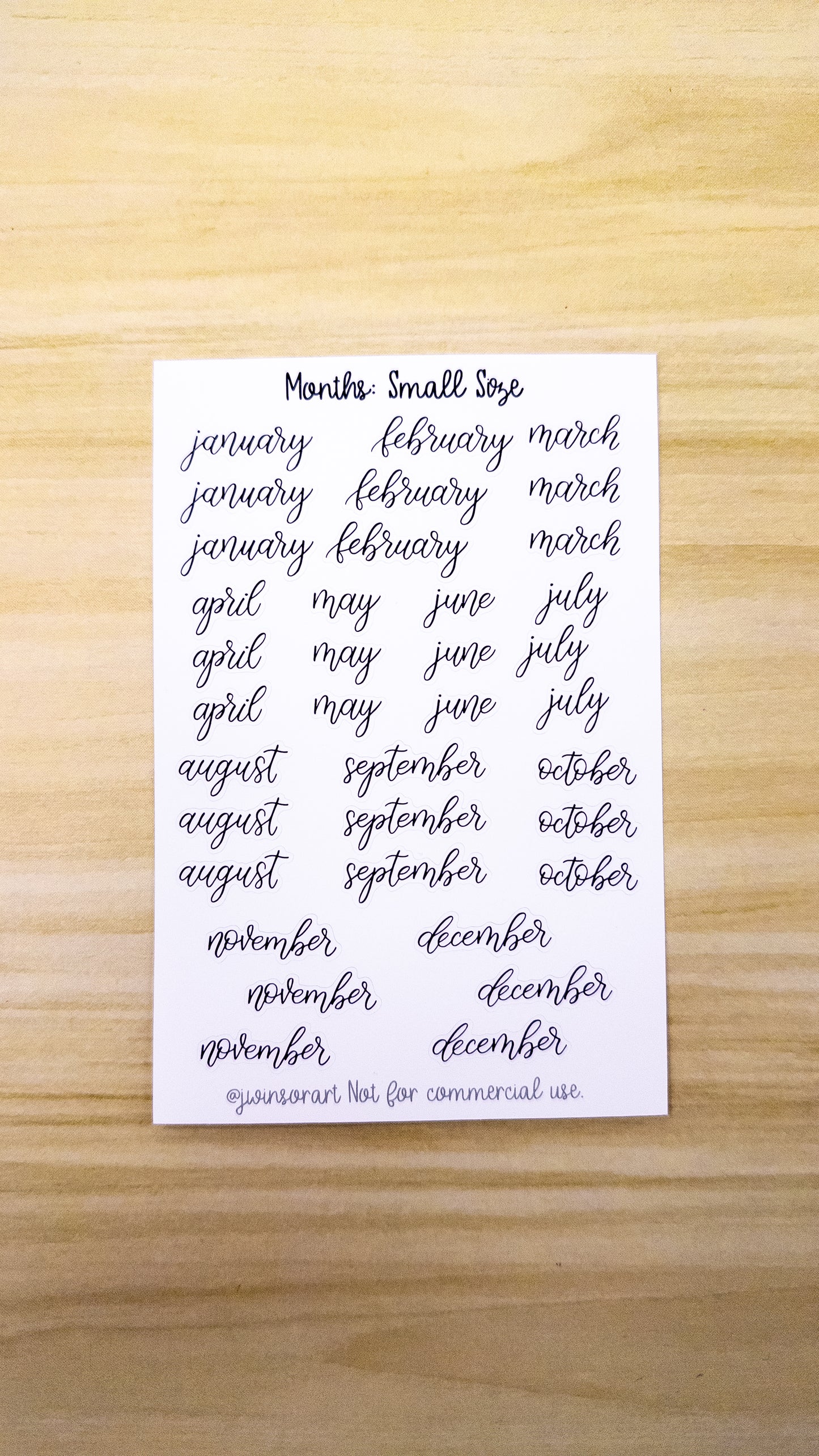 Months Planner Sticker Sheet Bujo Bullet Journal