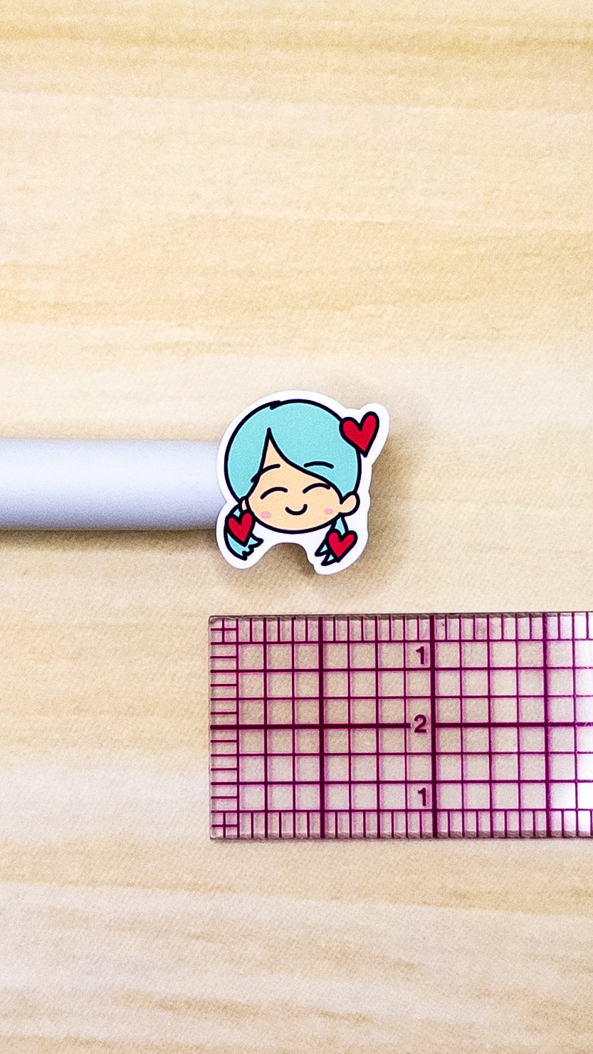Angie Emoji Mood Emoti Planner Sticker Sheet Bujo Cute Kawaii Girl