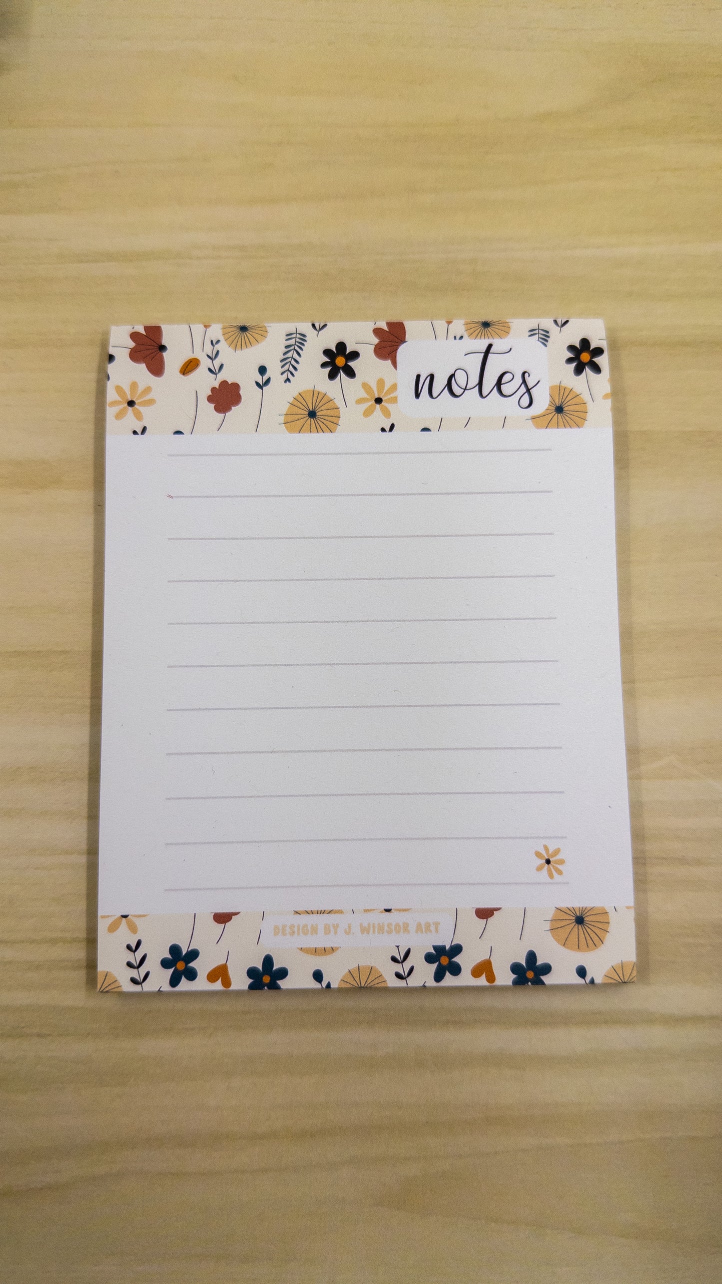 Abstract Minimal Floral Notepad Memo Pad To Do List