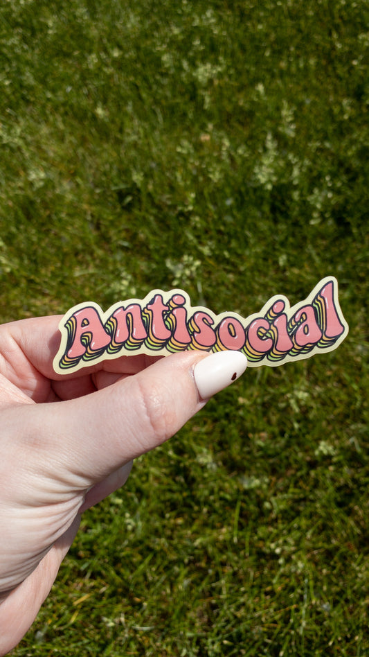 Antisocial Vinyl Sticker 4 inch