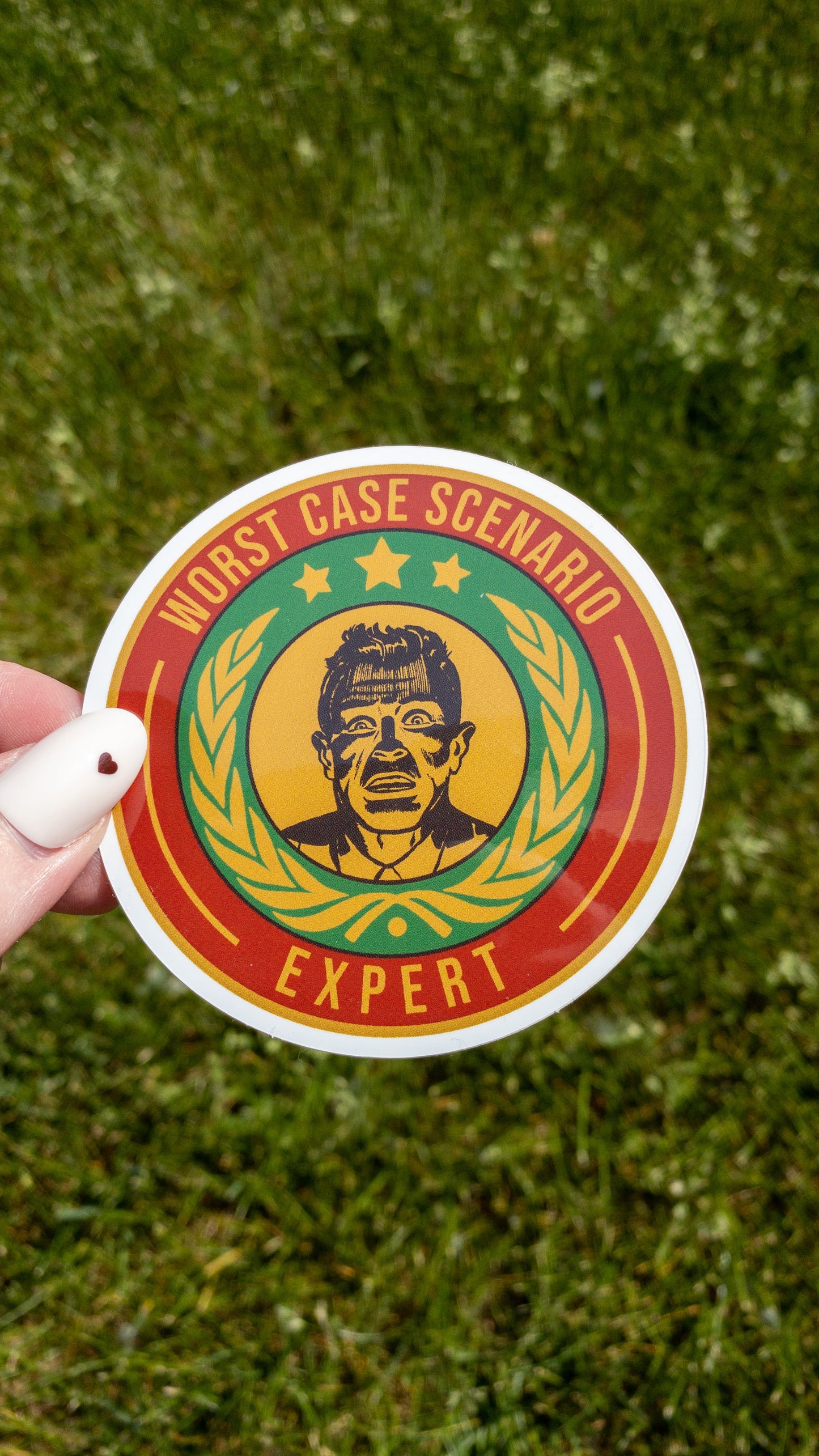 Worst Case Scenario Expert Vinyl Glossy Sticker 3 inch