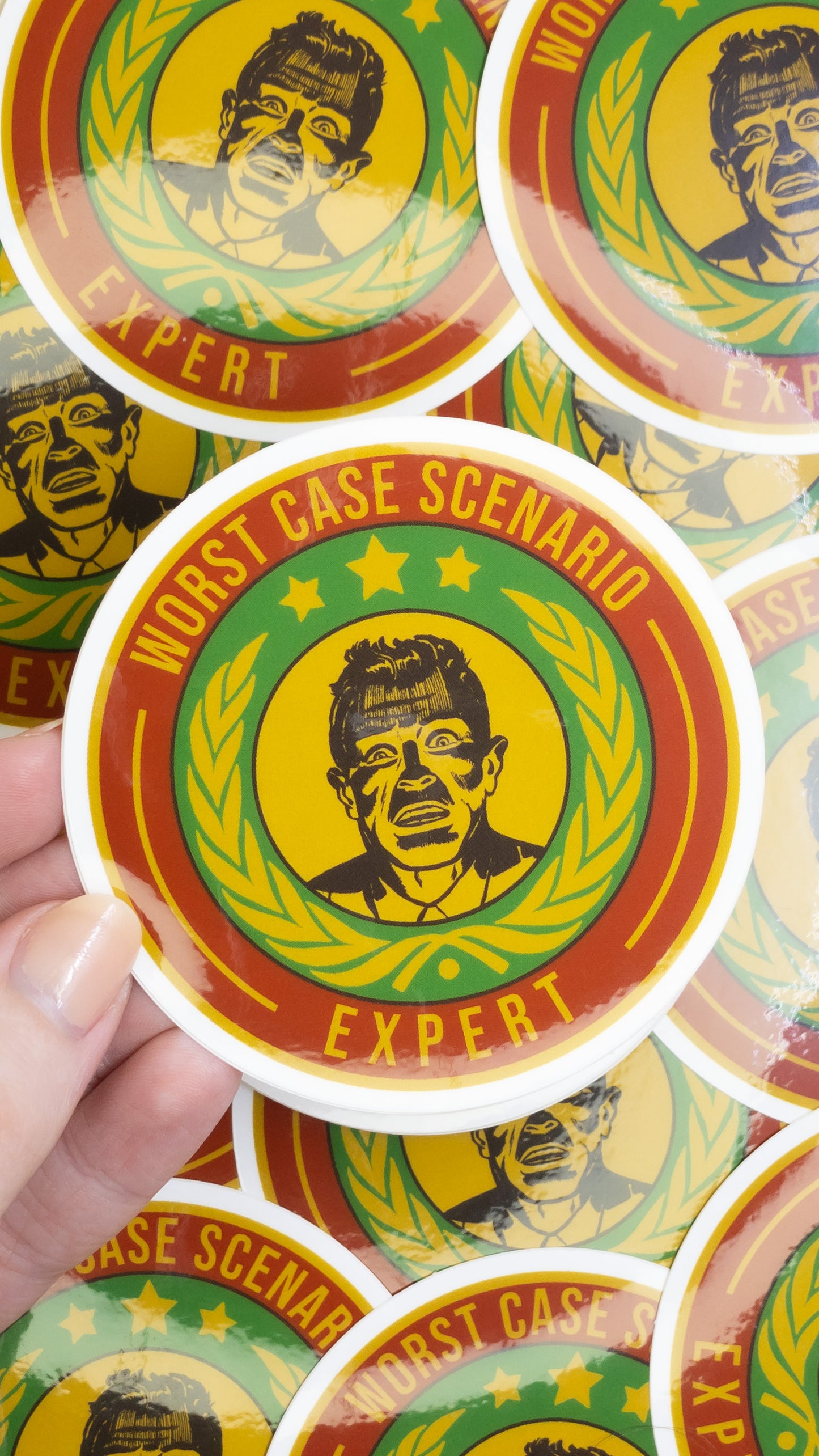 Worst Case Scenario Expert Vinyl Glossy Sticker 3 inch