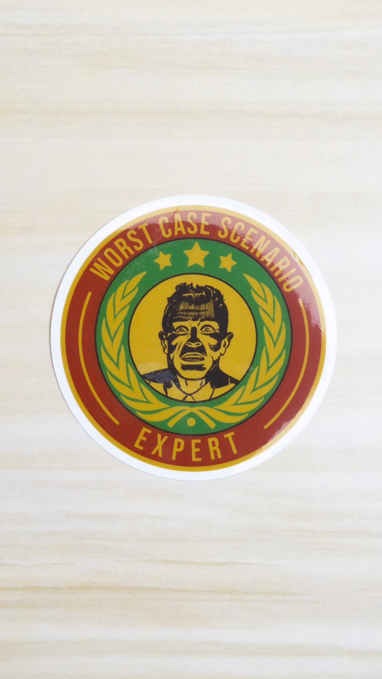 Worst Case Scenario Expert Vinyl Glossy Sticker 3 inch