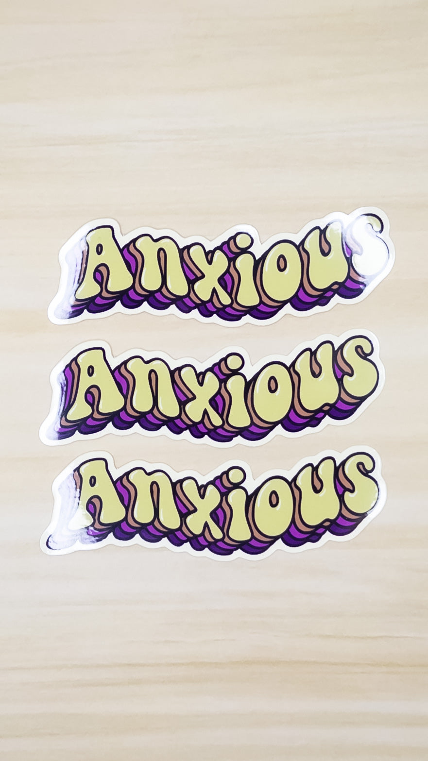 Anxious Vinyl Sticker 4 inch