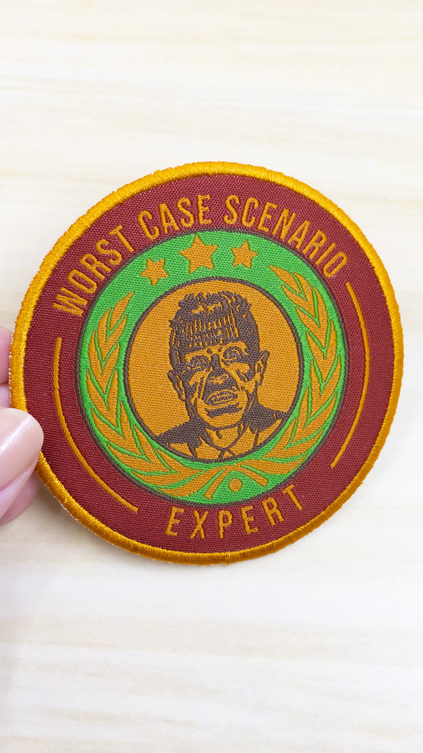 Worst Case Scenario Expert Embroidered Patch Merit Badge Woven 3 inch