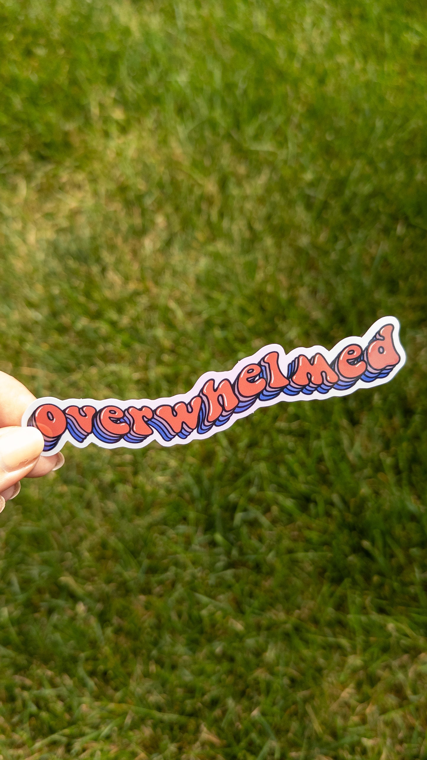 Overwhelmed Vinyl Sticker 5 inch