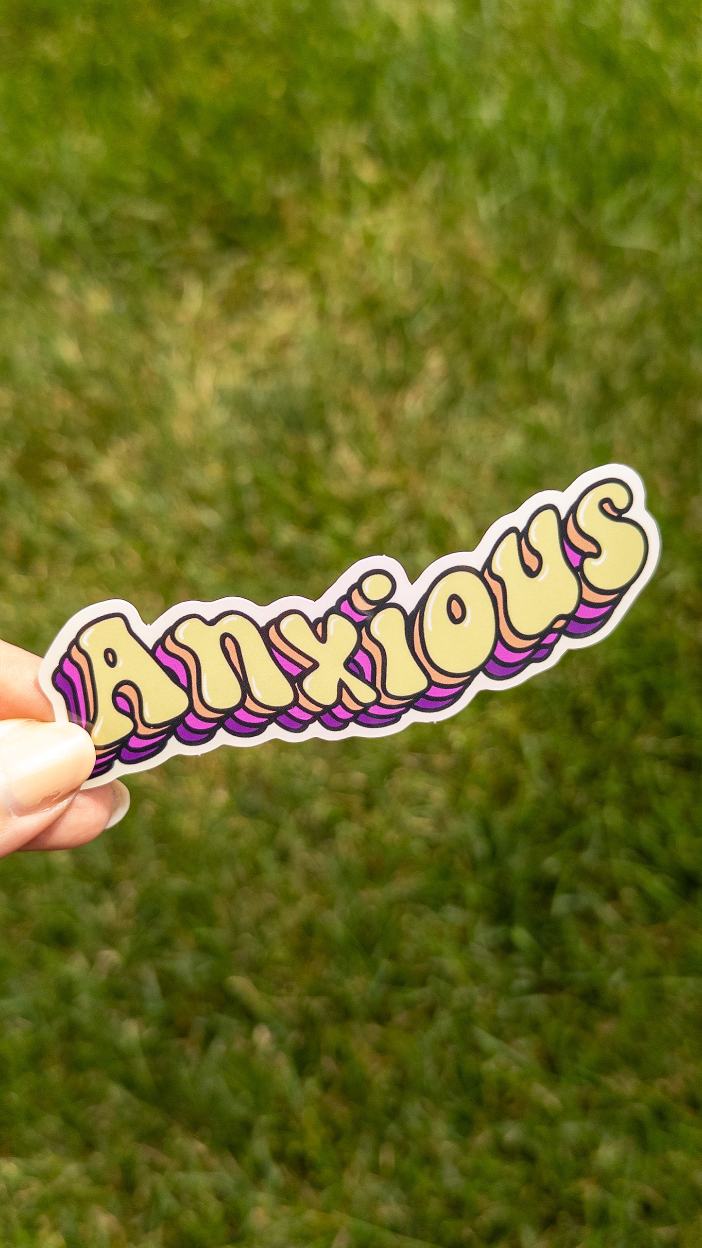 Anxious Vinyl Sticker 4 inch