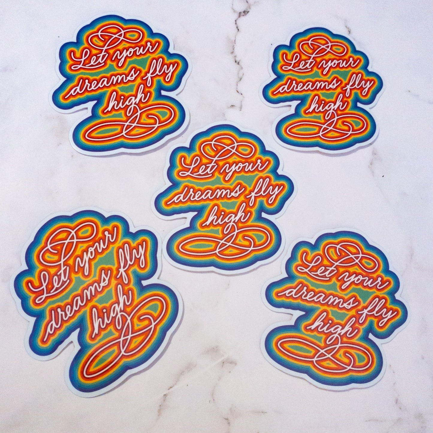 Let Your Dreams Fly High Vinyl Sticker 3 inch