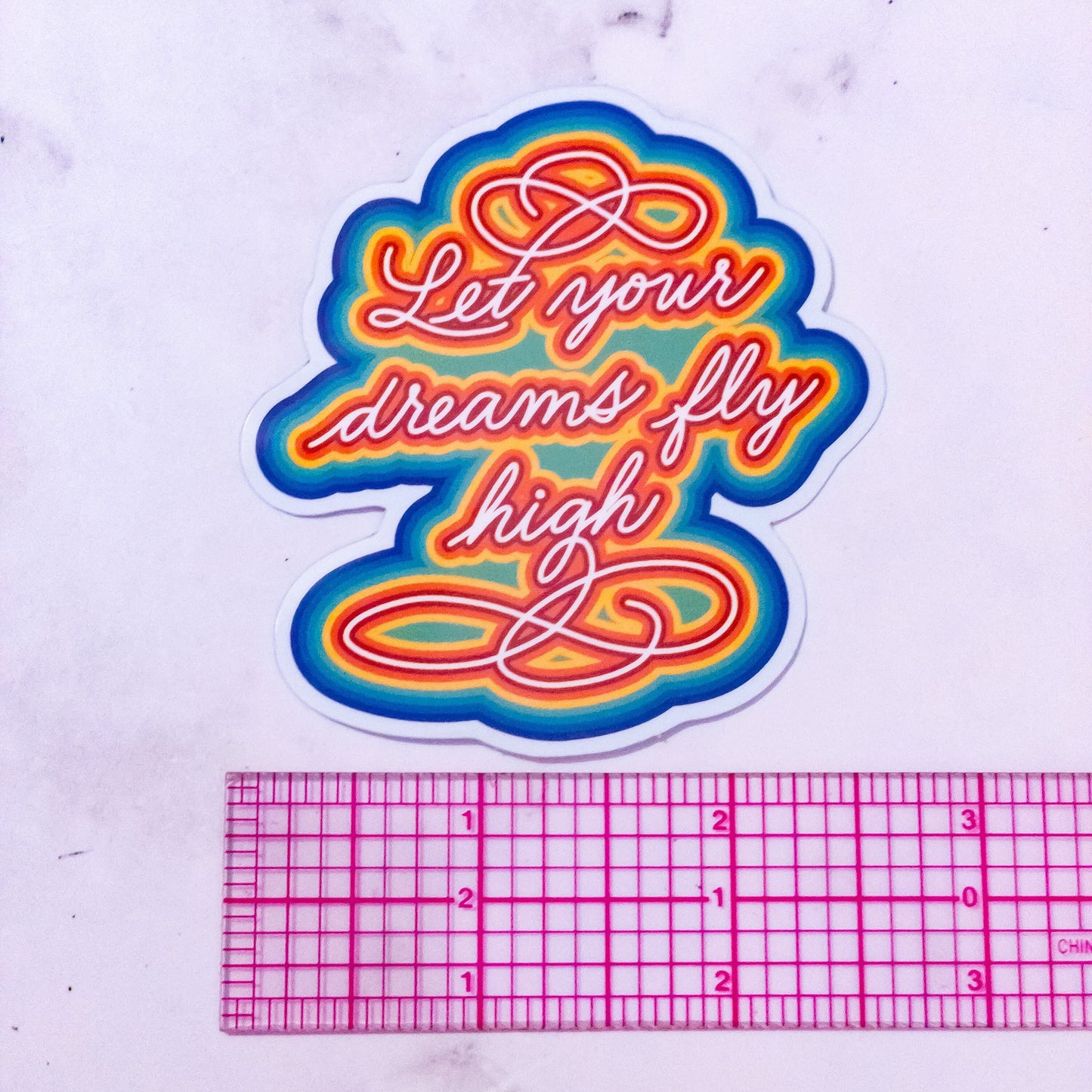 Let Your Dreams Fly High Vinyl Sticker 3 inch