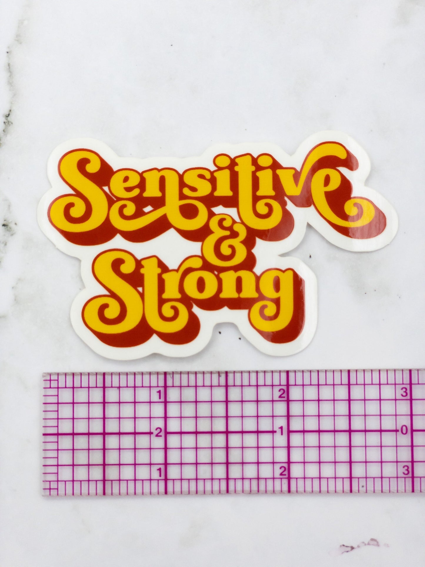 Sensitive & Strong Clear Vinyl Sticker 3 inch