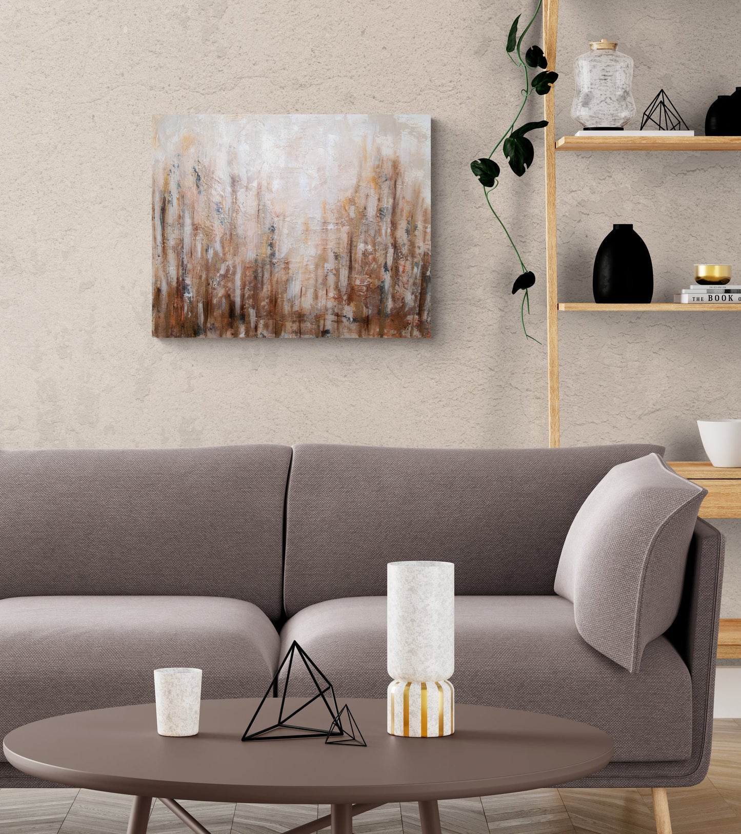 Golden Grove Original Abstract Metallic Texture Impasto Painting Canvas Contemporary Art Ready To Hang