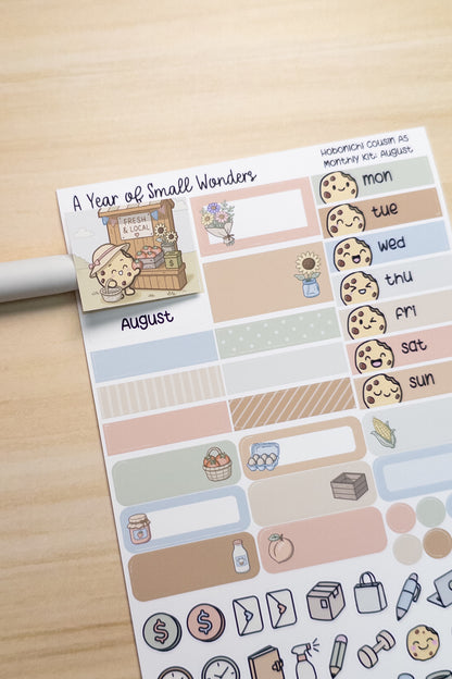 August Hobonichi Monthly Kit – A Year of Small Wonders – Roadside Farm Stand Planner Stickers – Cousin A5, A6, Weeks