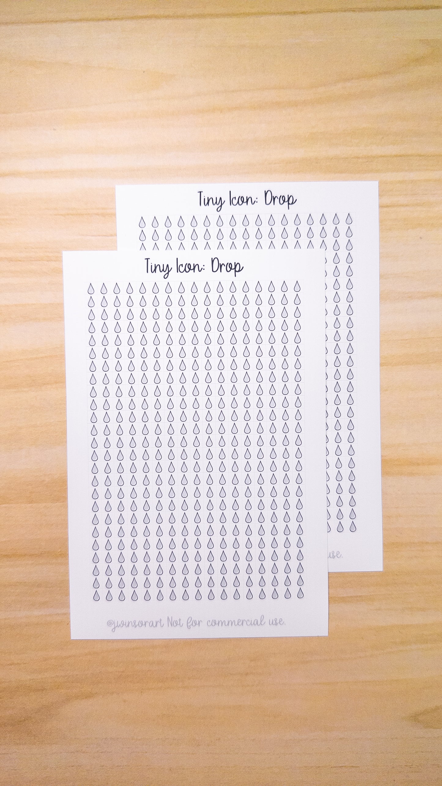 Tiny Icon: Drop Water Hydrate Liquid Period Tracker Doodle Functional Sticker Sheet 5 mm Square Bujo Line Art Style