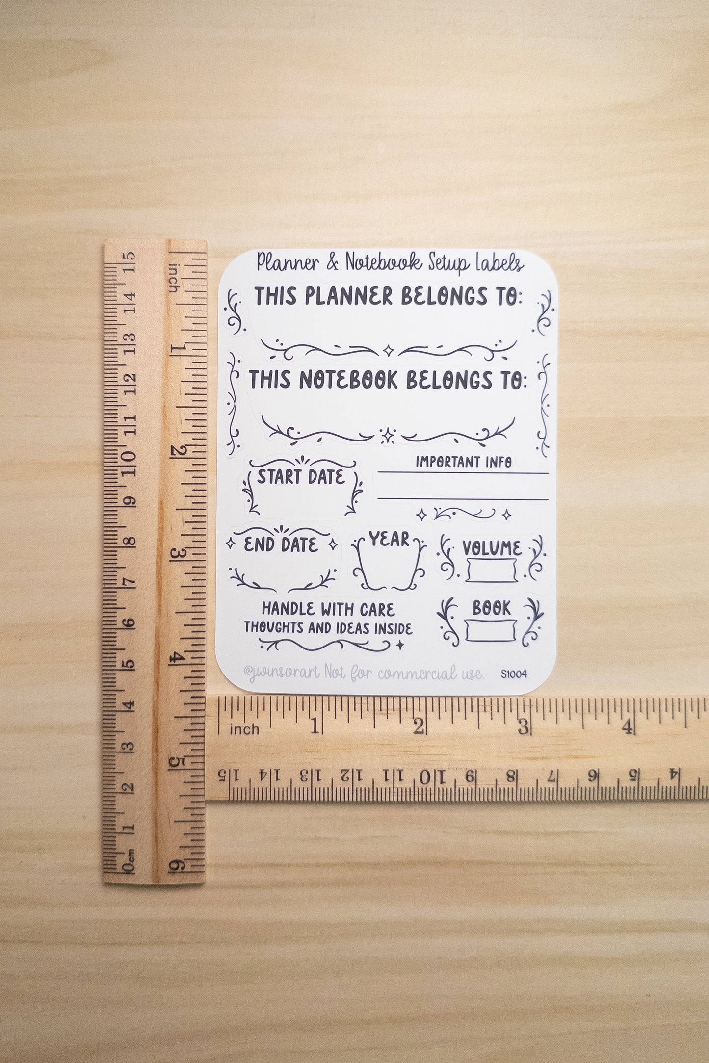 Planner & Notebook Setup Labels – Interior Cover Stickers for Belongs To, Start/End Dates, Year, Volume Tracking, and More