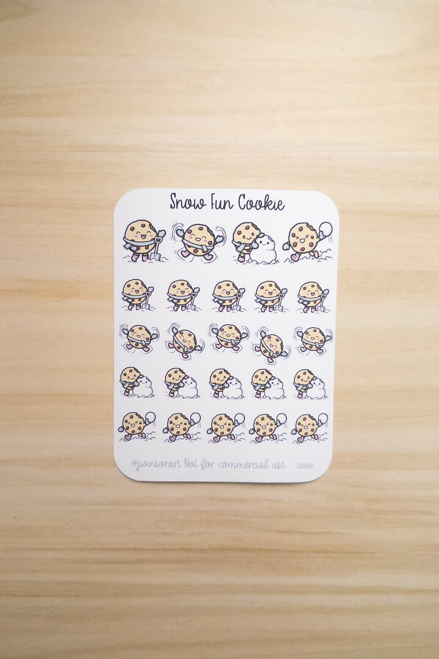 Snow Fun Cookie Sticker Sheet | Winter Play Planner Stickers | Cozy Seasonal Cookie