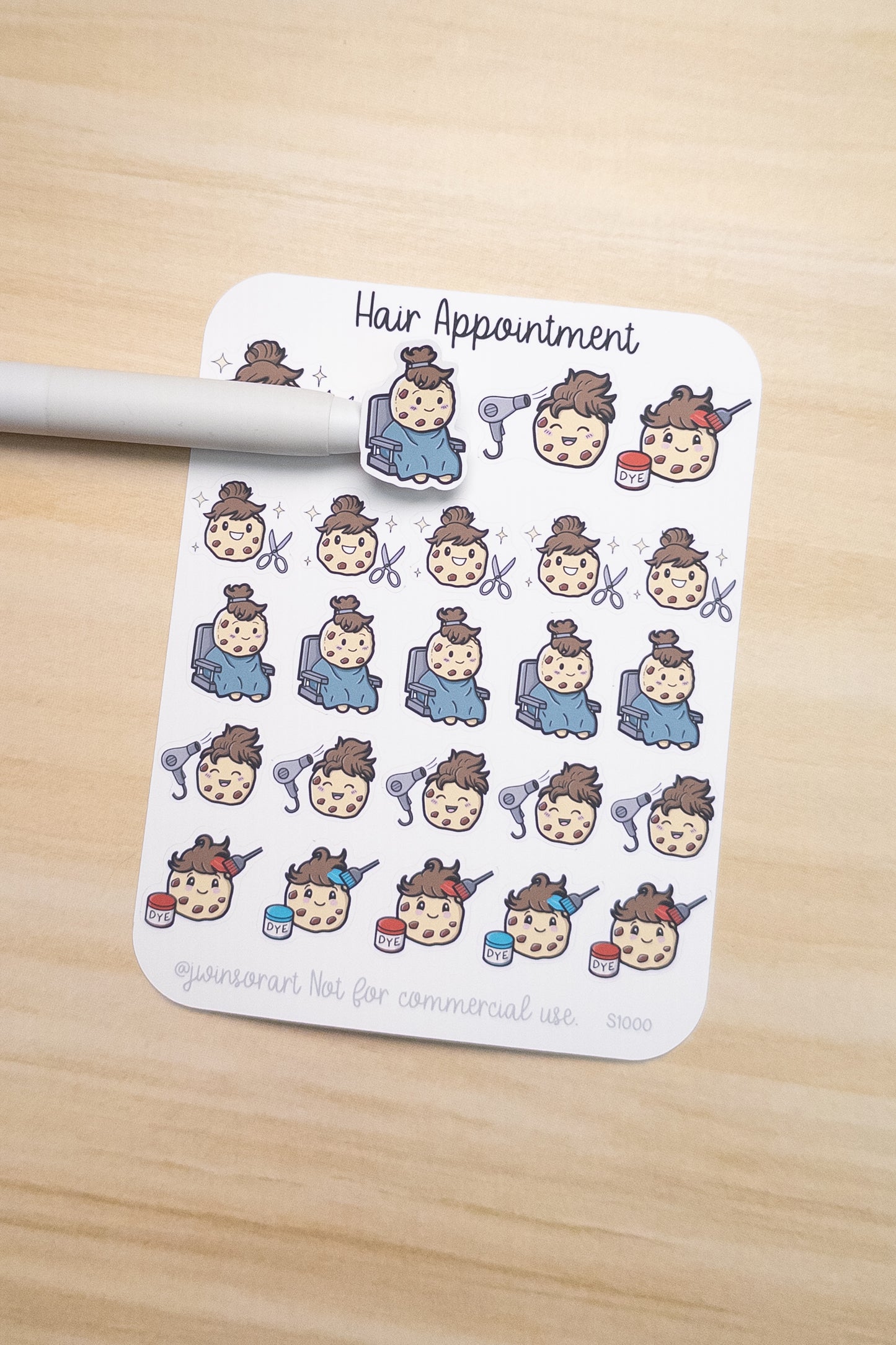 Hair Appointment Cookie Stickers – Haircut, Blow Dry, Hair Salon, & Hair Dye Planner Stickers