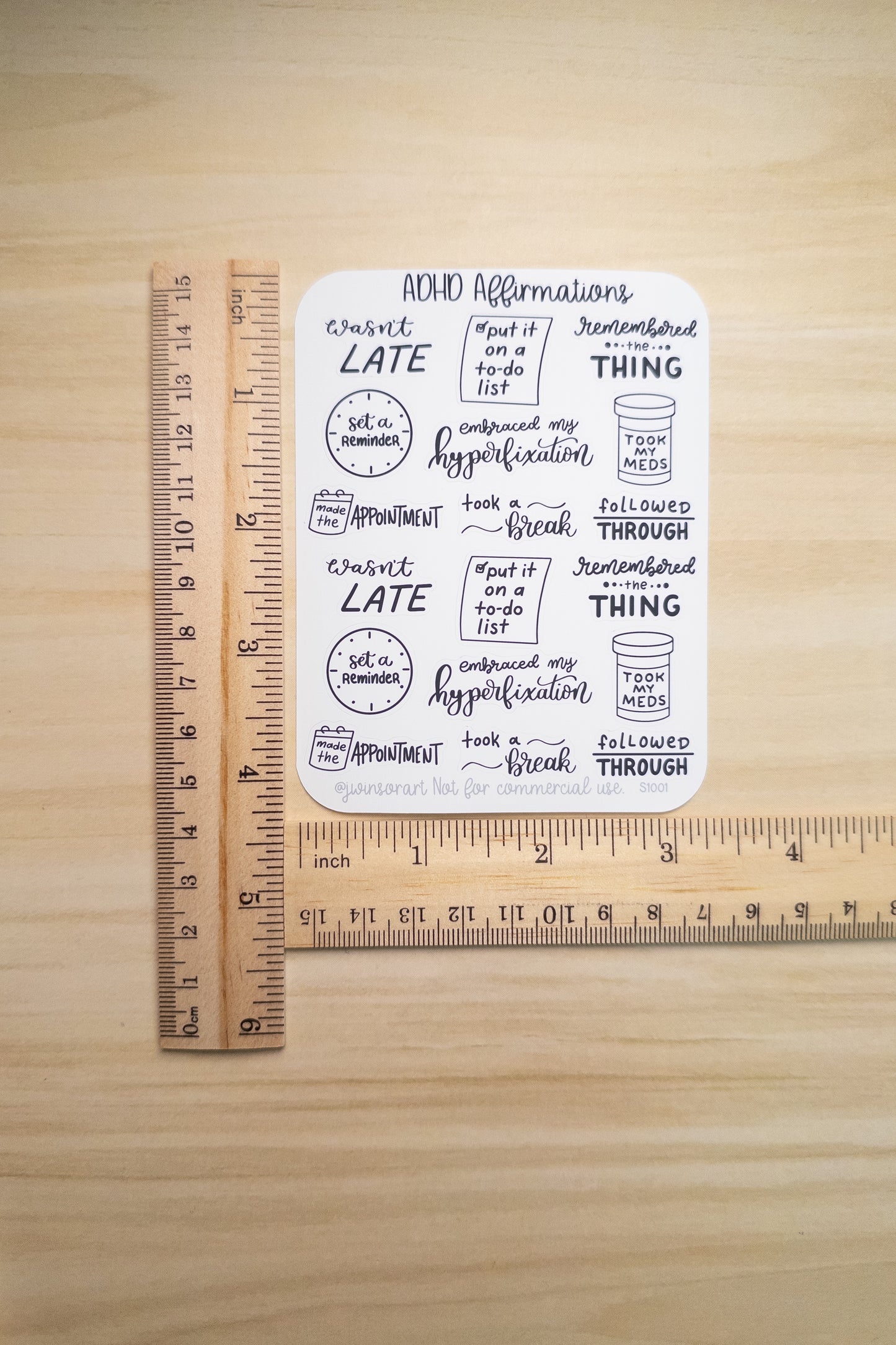 ADHD Affirmations Stickers – Hand Lettered Neurodivergent Quotes for Planner, Hobonichi, Bullet Journal, Executive Function Support