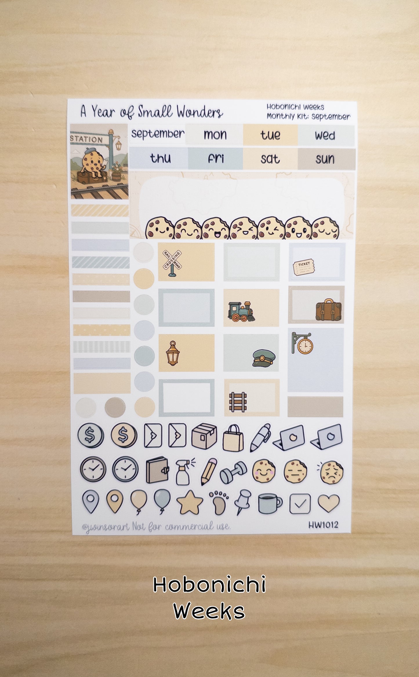 September Hobonichi Monthly Kit – A Year of Small Wonders – Vintage Train Station Travel Planner Stickers – Cousin A5, A6, Weeks